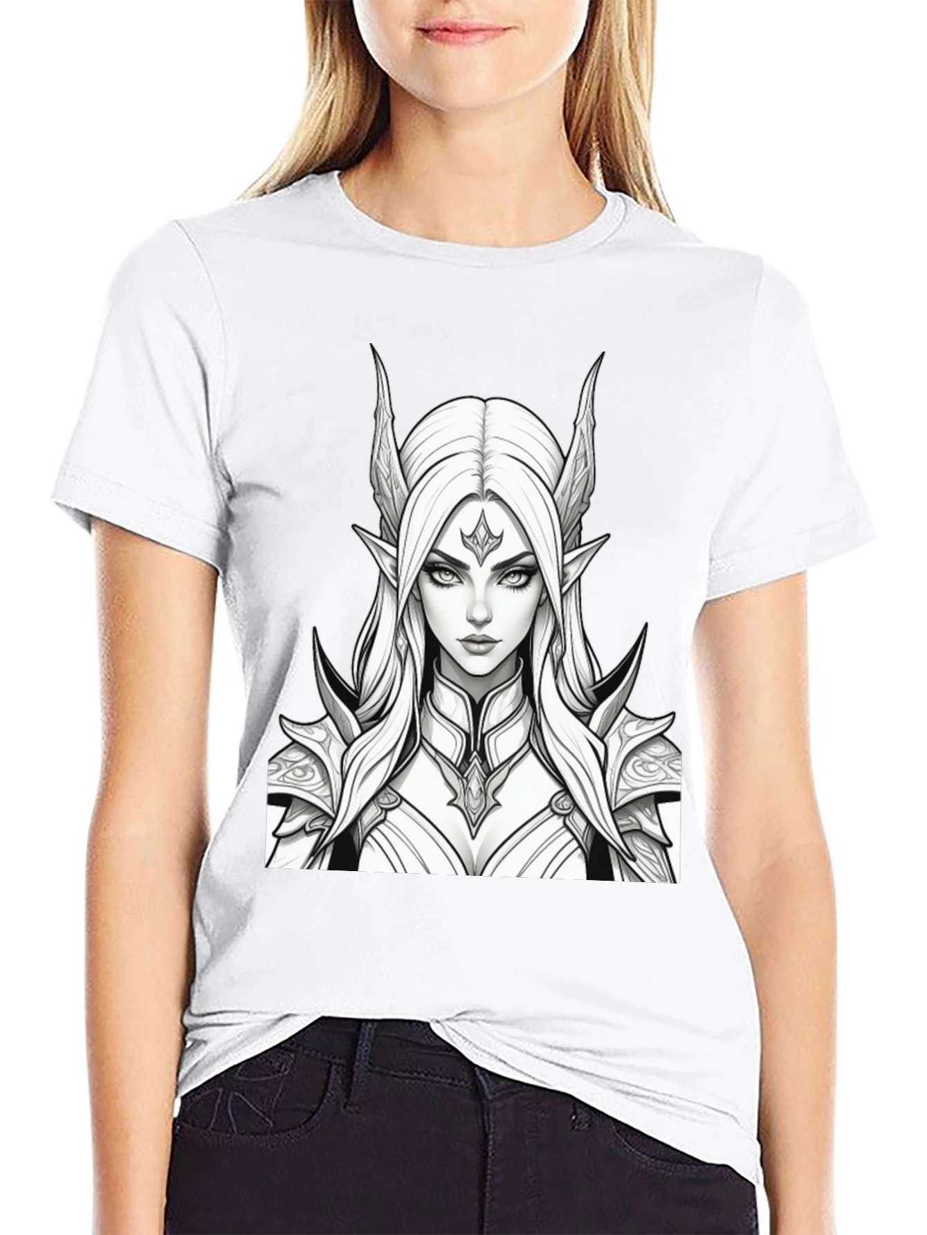 Elf Warrior Graphic Tee - Black Unisex T-Shirt