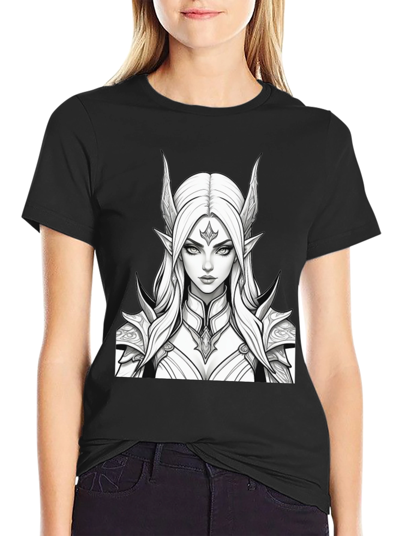 Elf Warrior Graphic Tee - Black Unisex T-Shirt