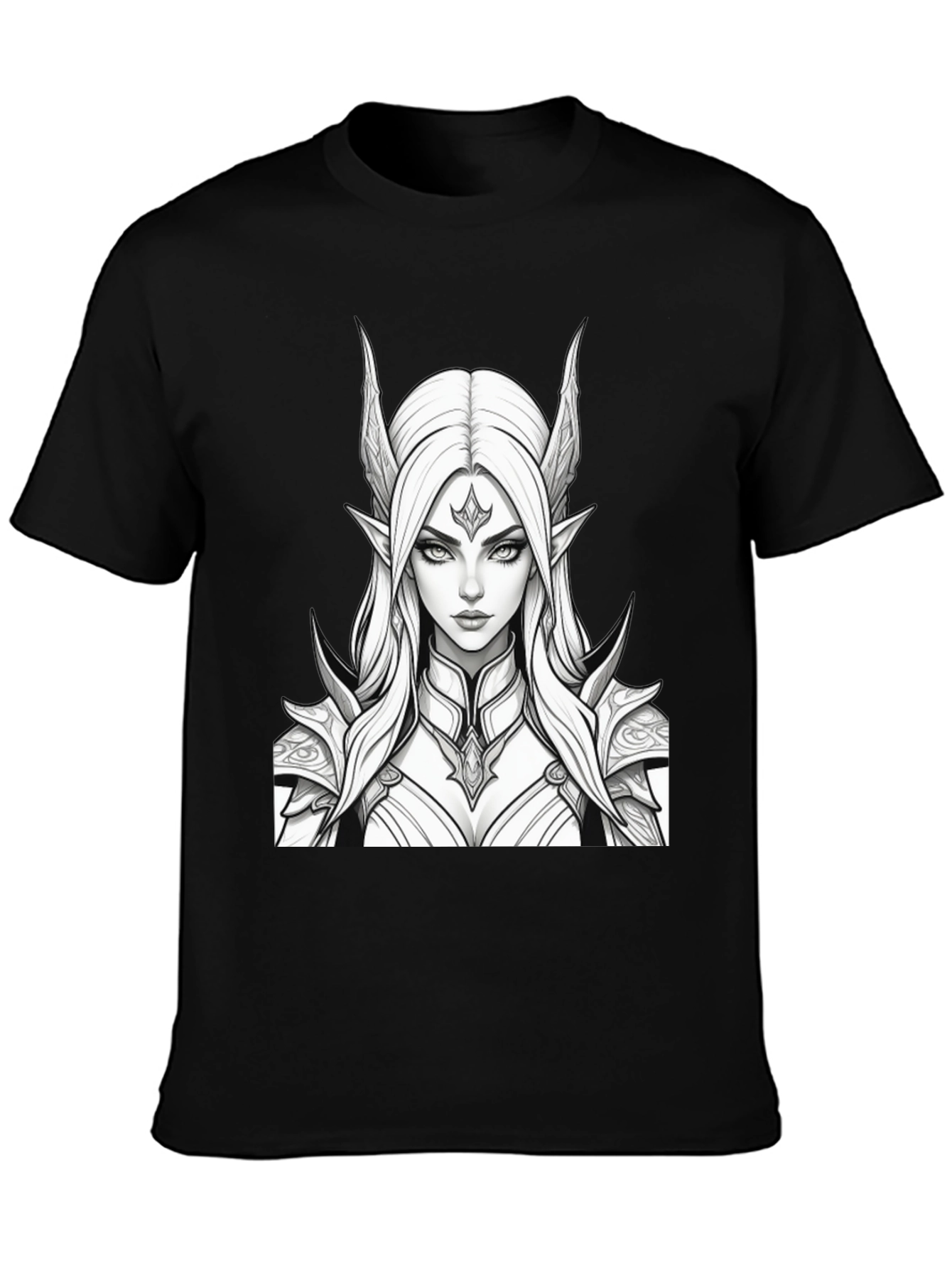 Elf Warrior Graphic Tee - Black Unisex T-Shirt