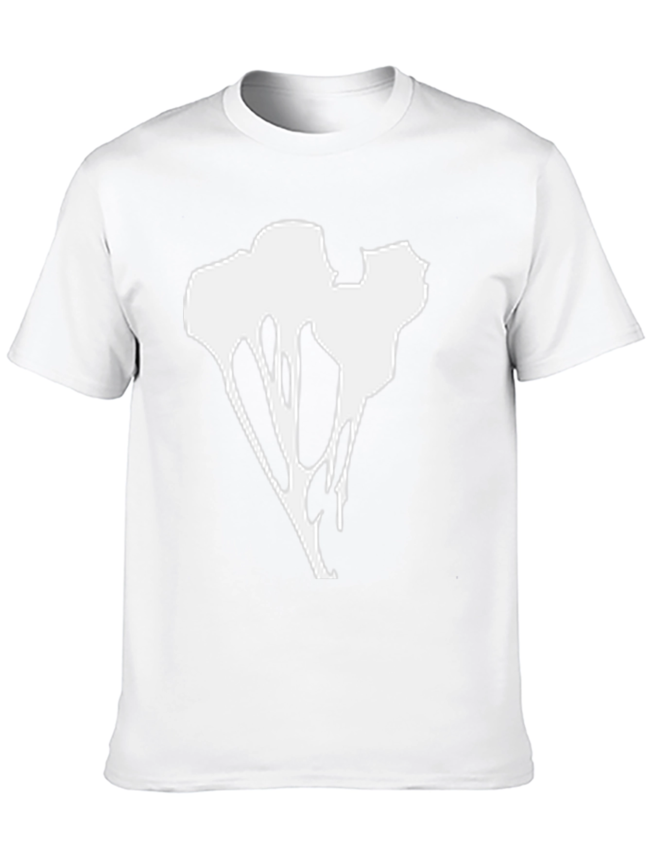 Abstract Graphic Tee - Black Cotton Blend Casual Wear