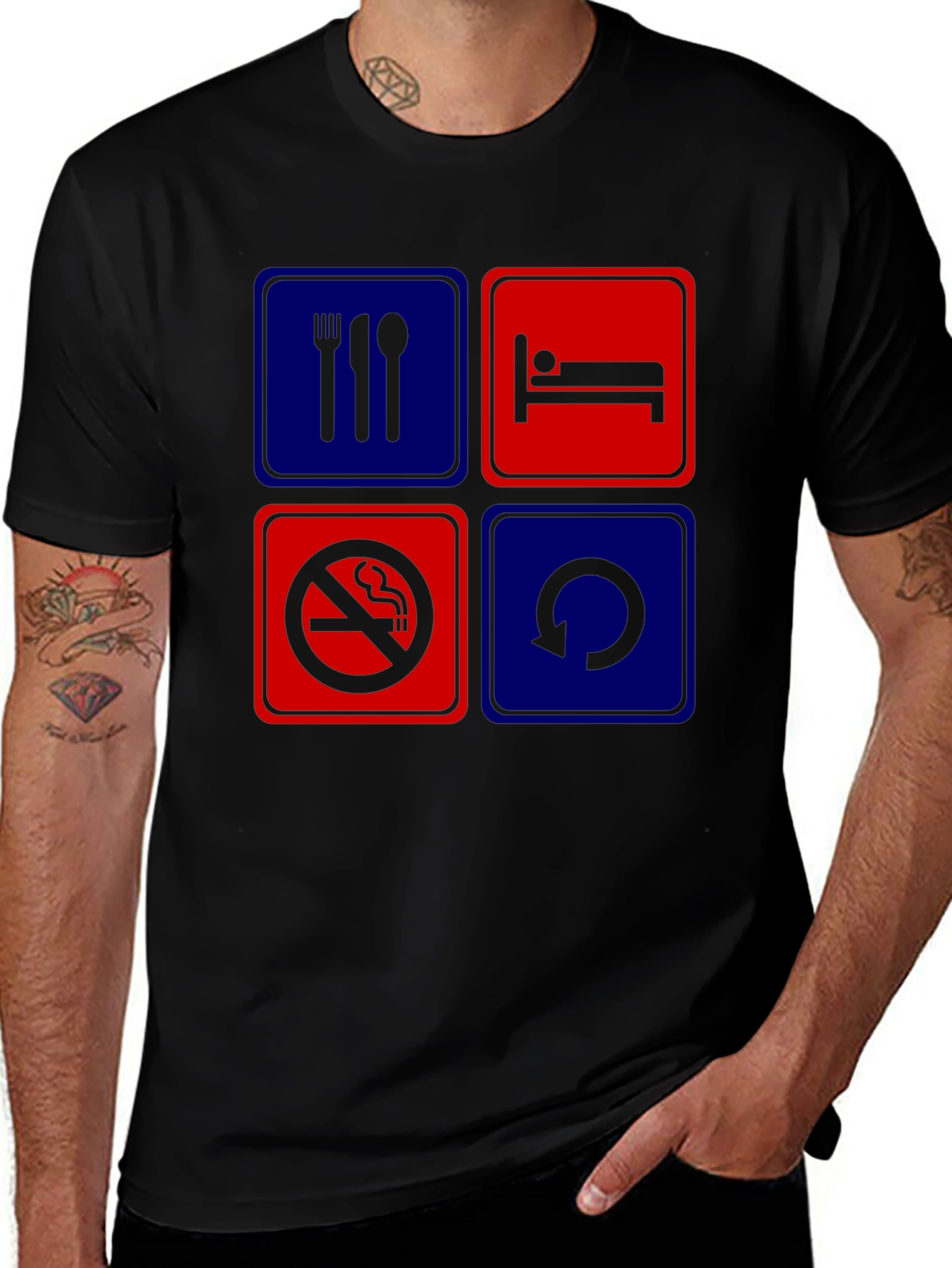 Eat Sleep Repeat Graphic T-Shirt
