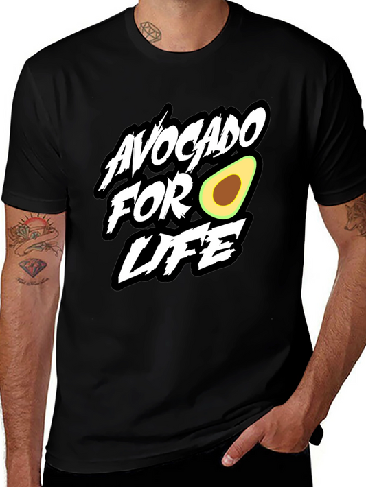 Avocado For Life Graphic Black T-Shirt
