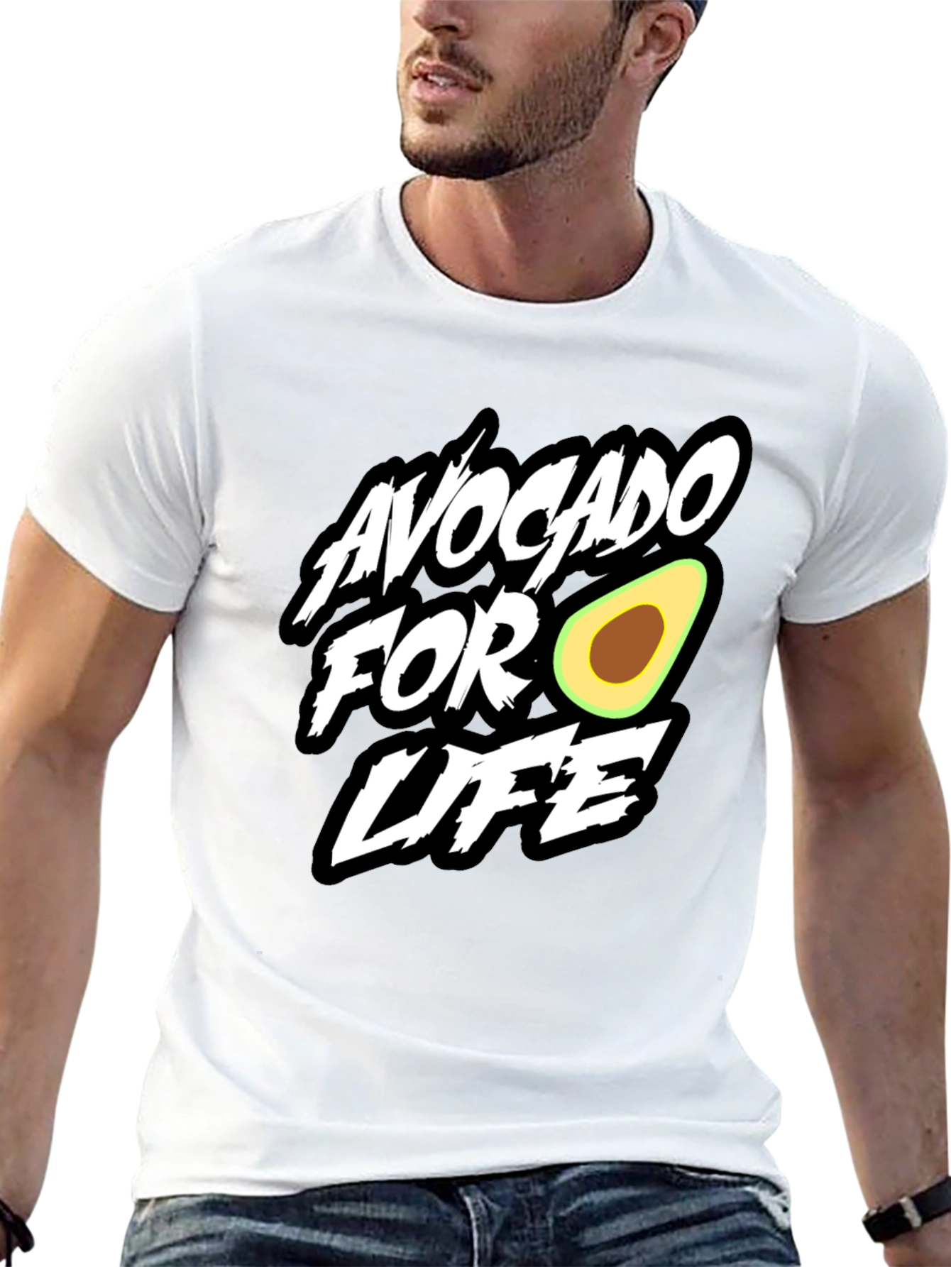 Avocado For Life Graphic Black T-Shirt