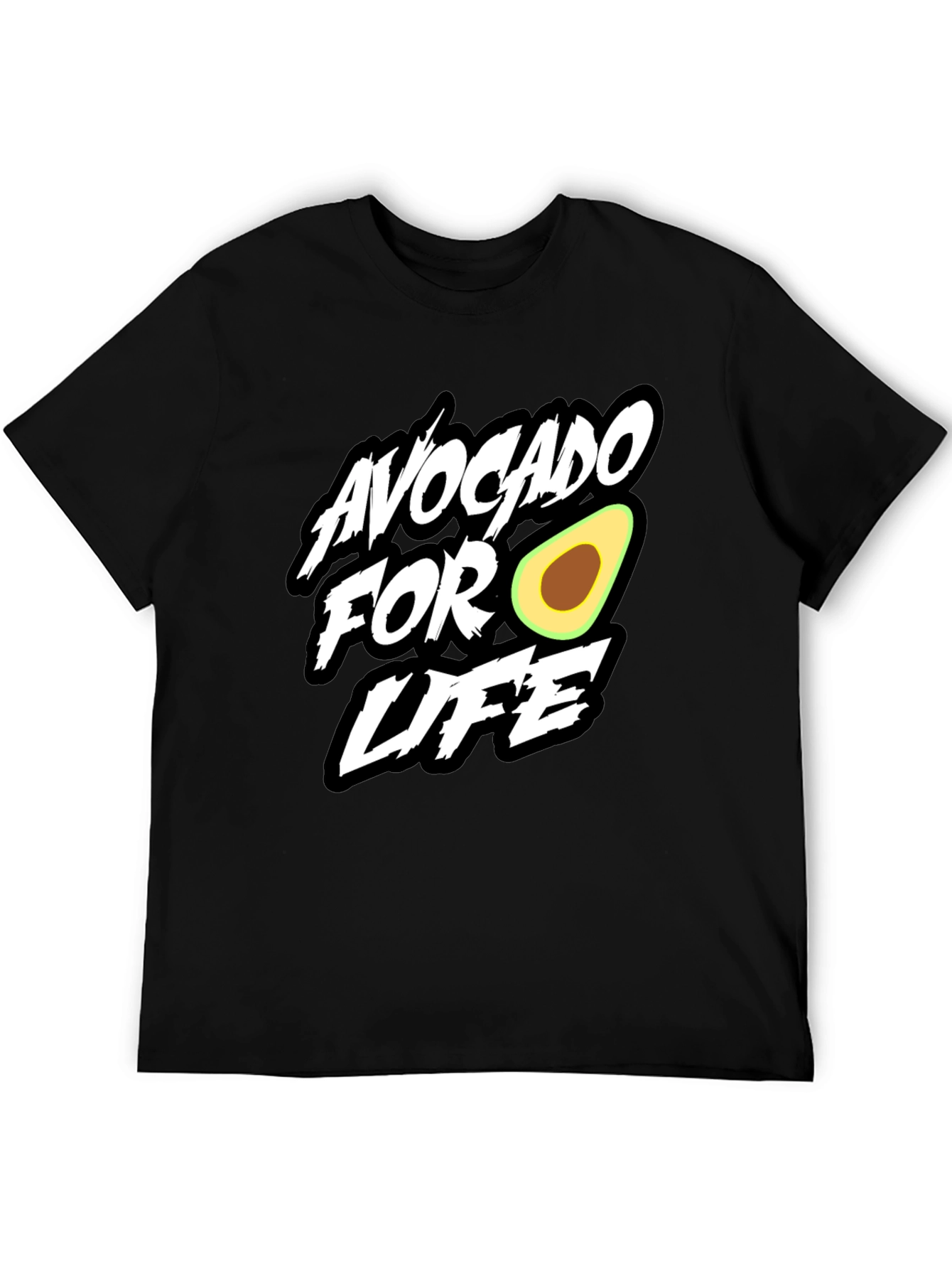 Avocado For Life Graphic Black T-Shirt