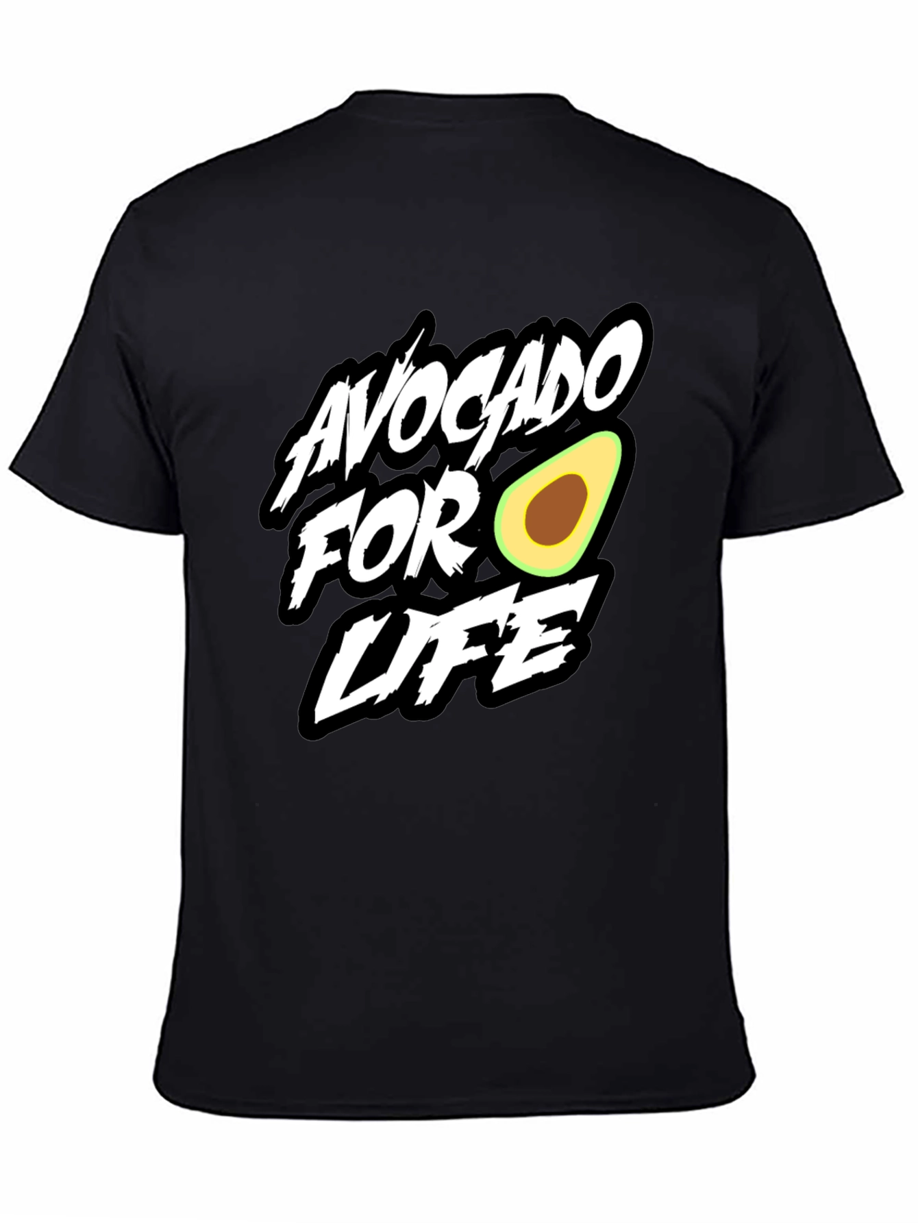 Avocado For Life Graphic Black T-Shirt