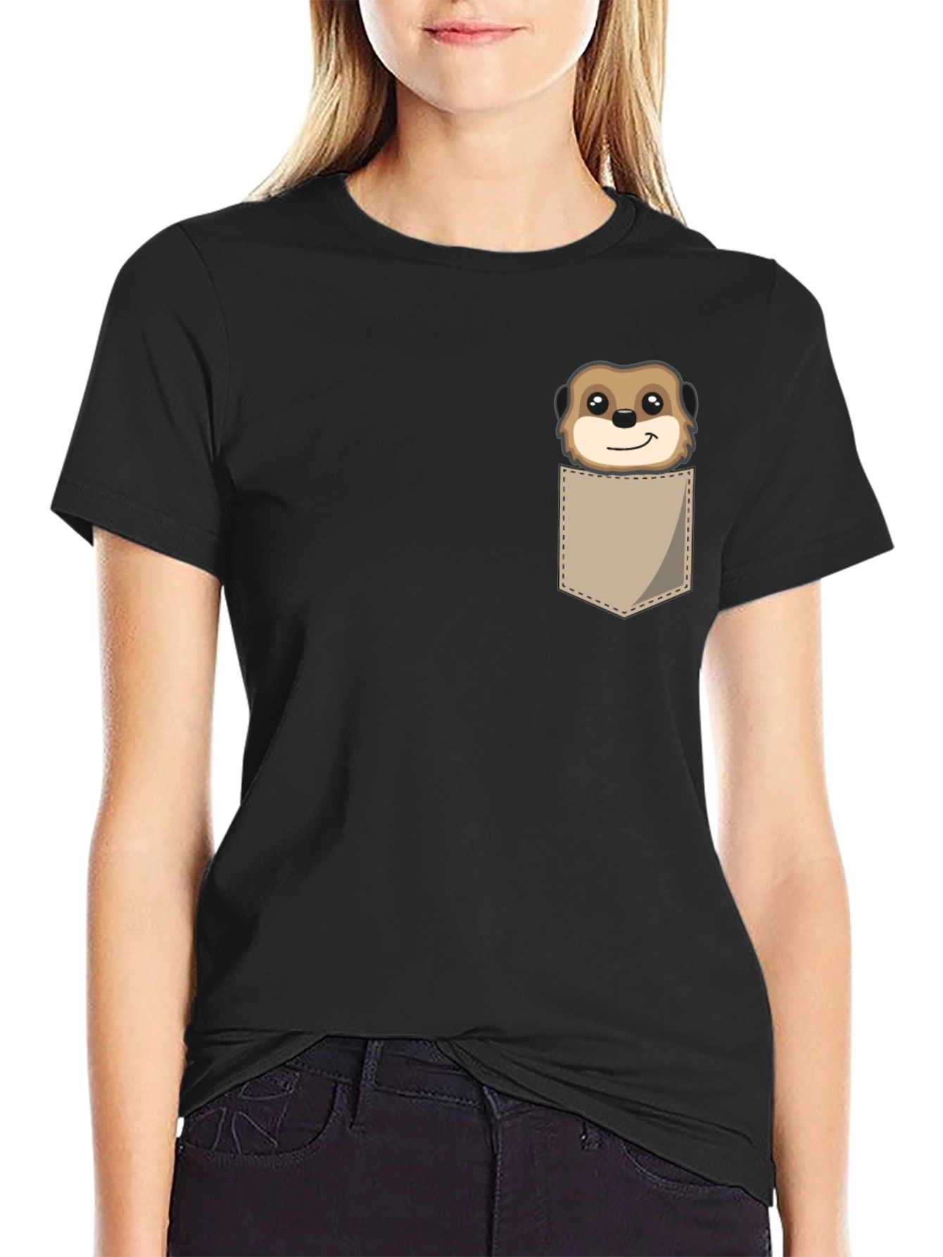Cute Meerkat Pocket T-Shirt - Unique Animal Graphic Tee