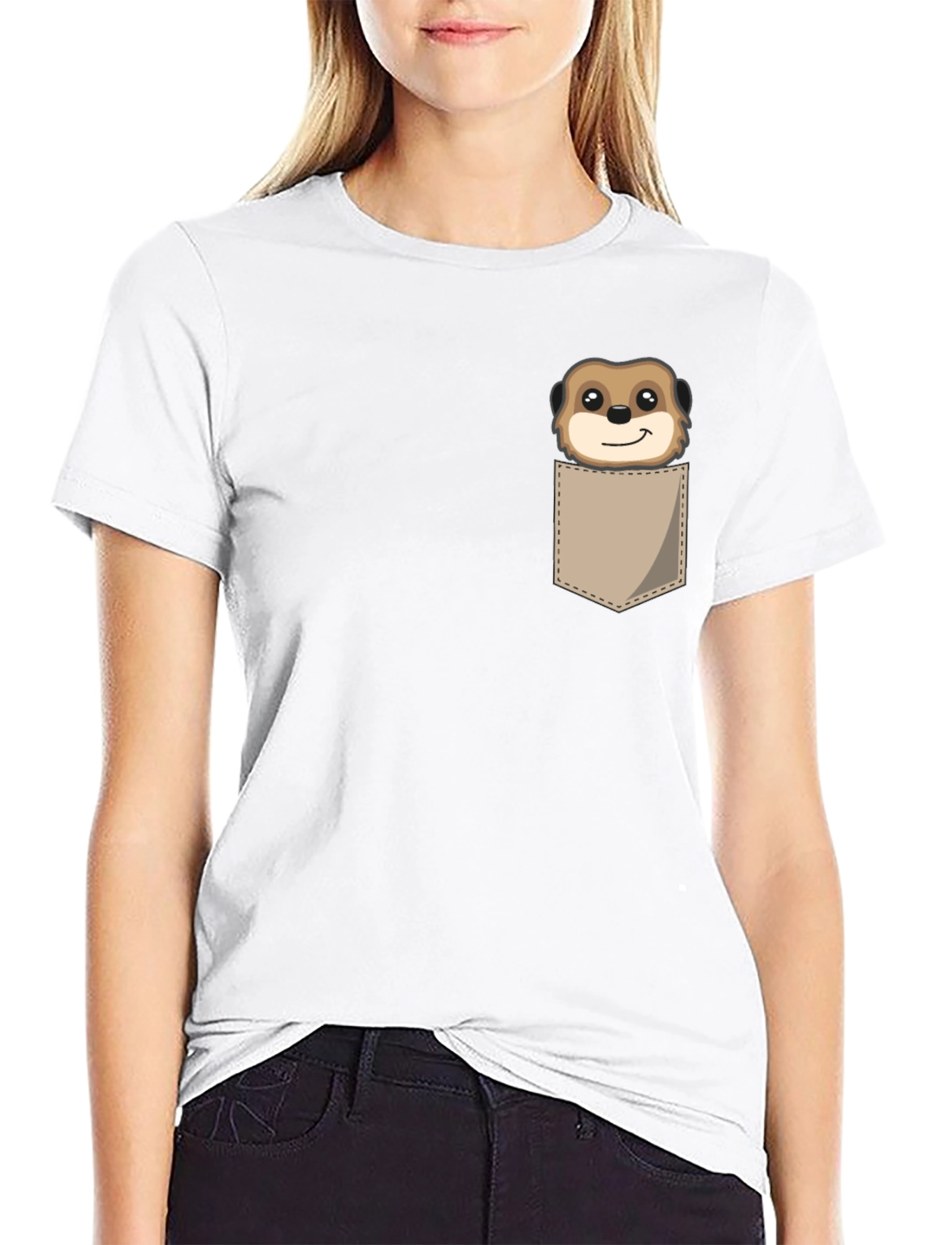 Cute Meerkat Pocket T-Shirt - Unique Animal Graphic Tee