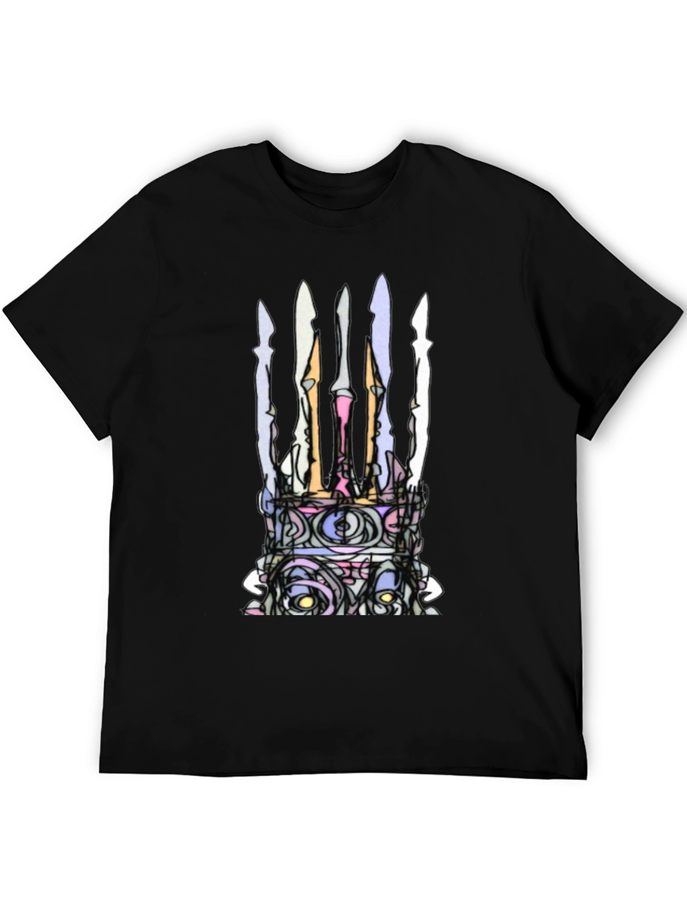Abstract Crown Graphic Black T-Shirt