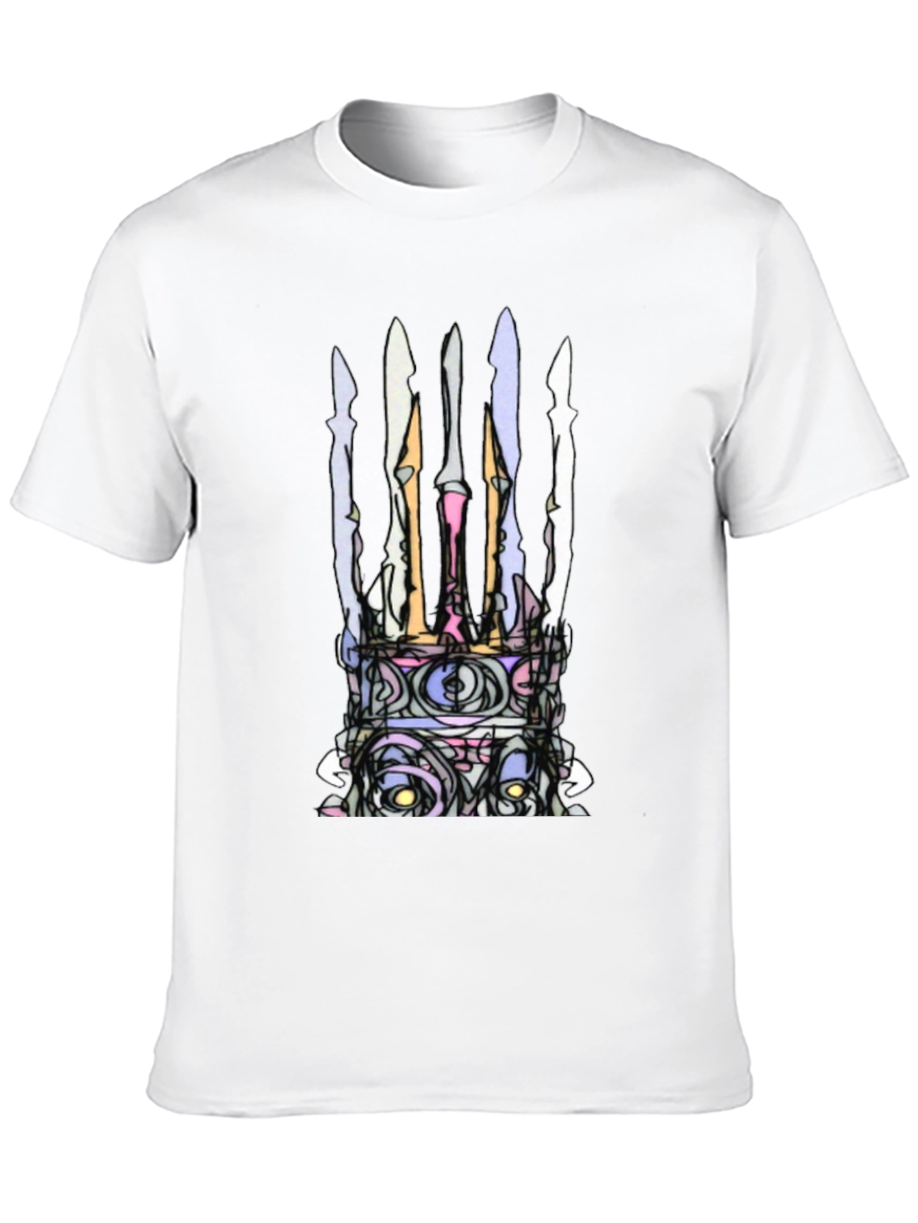 Abstract Crown Graphic Black T-Shirt