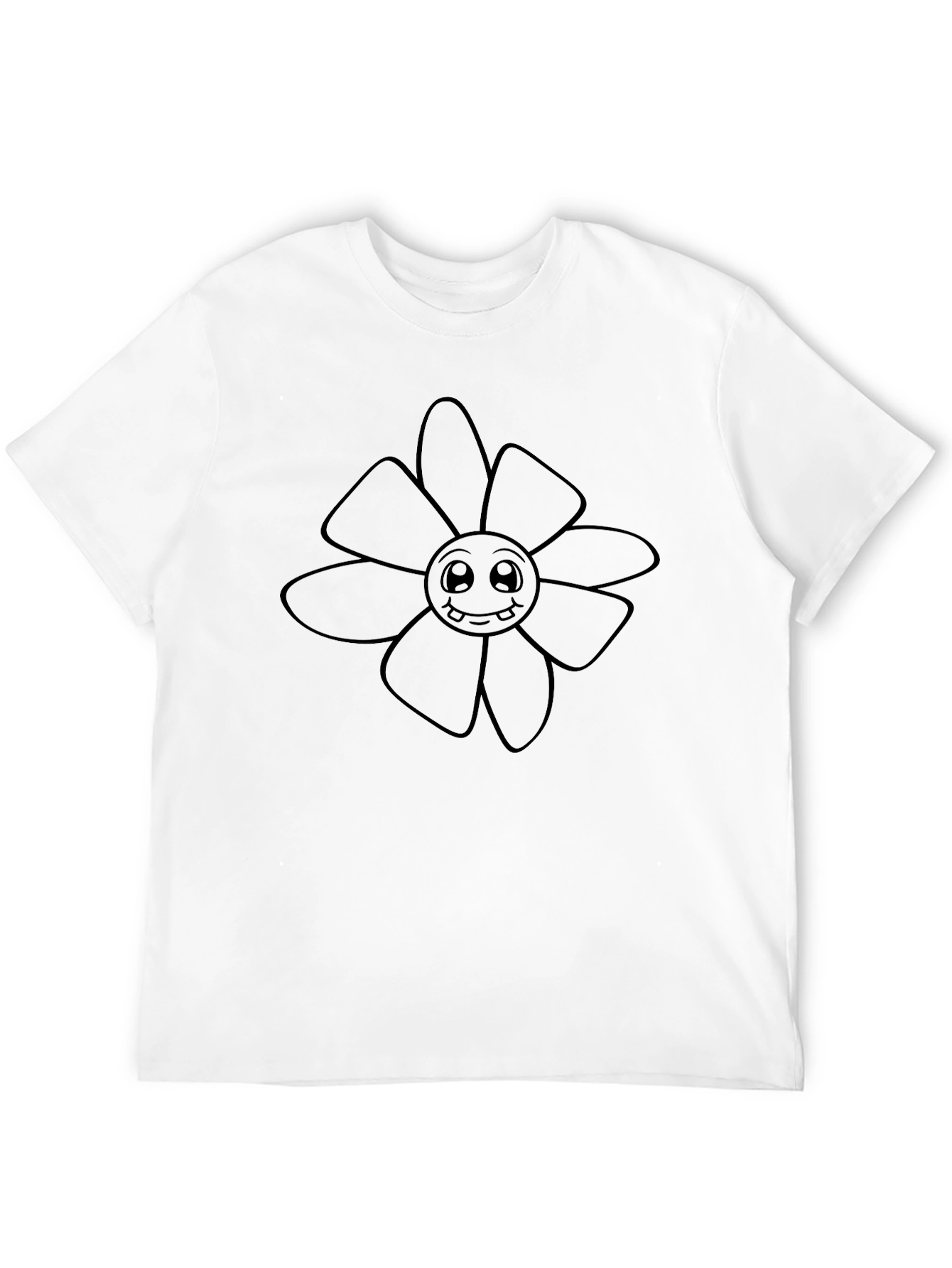 Funny Flower Graphic Black T-Shirt