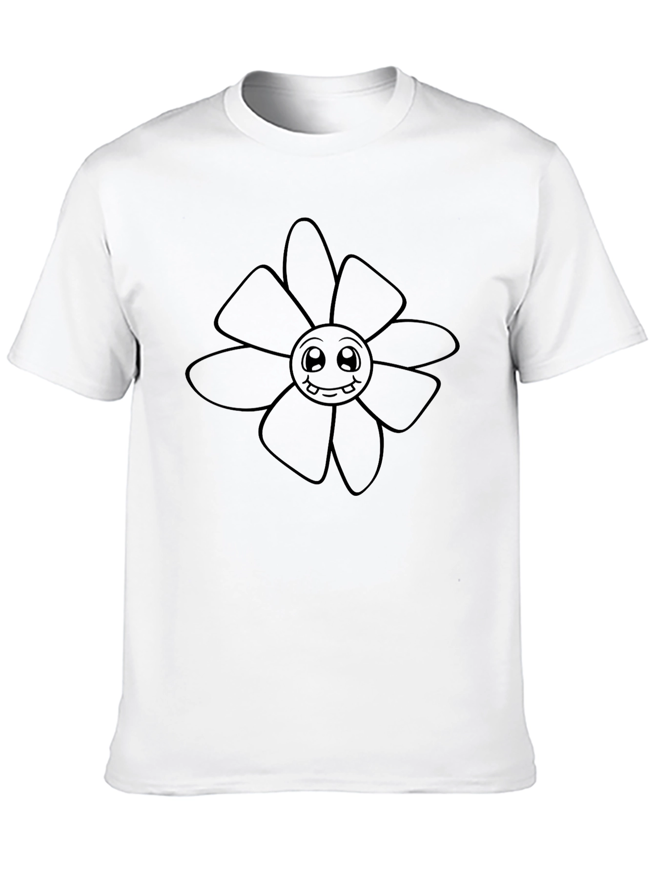 Funny Flower Graphic Black T-Shirt