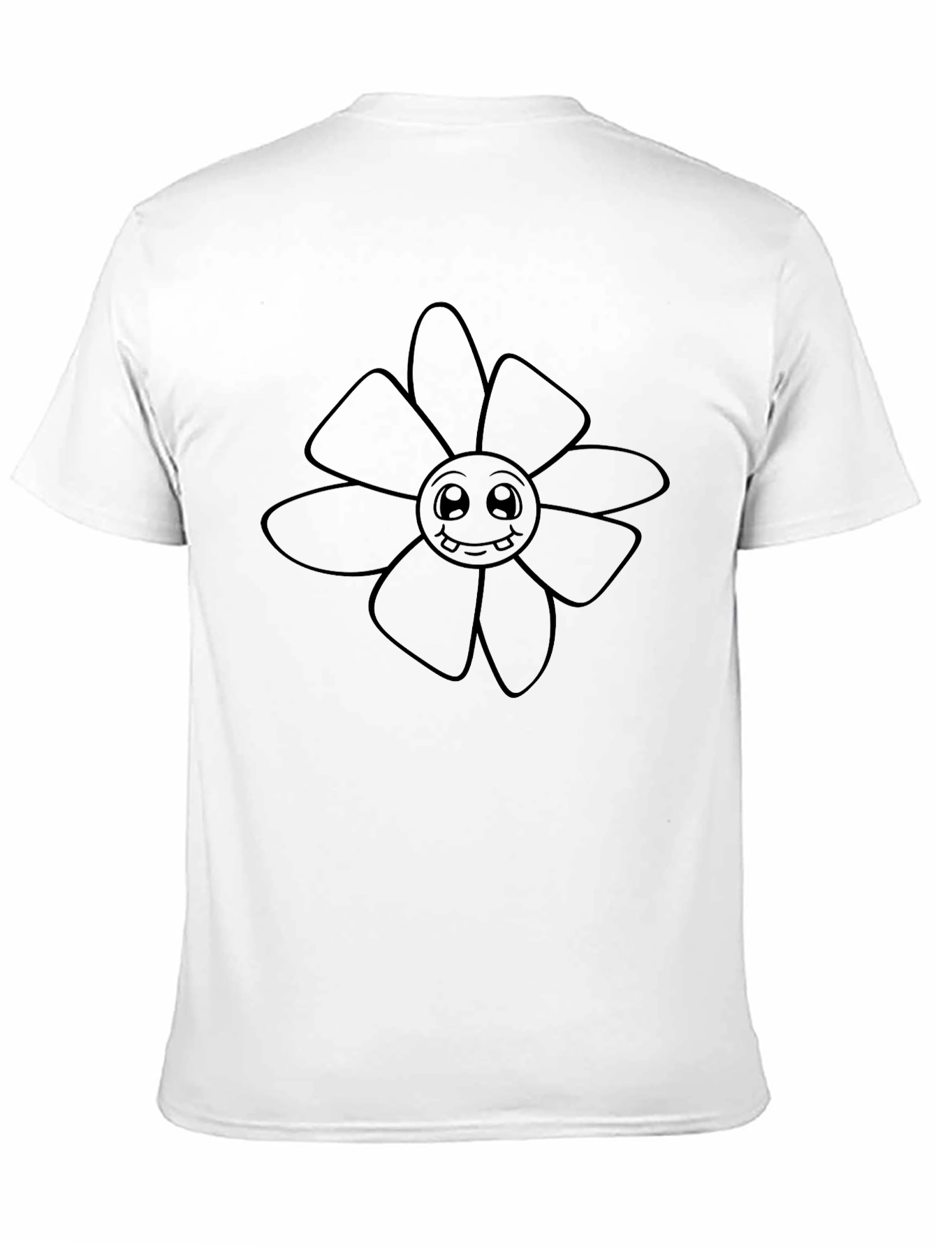 Funny Flower Graphic Black T-Shirt