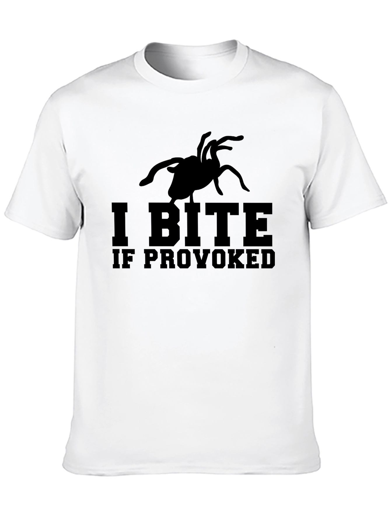 I Bite If Provoked Spider Graphic Black T-Shirt