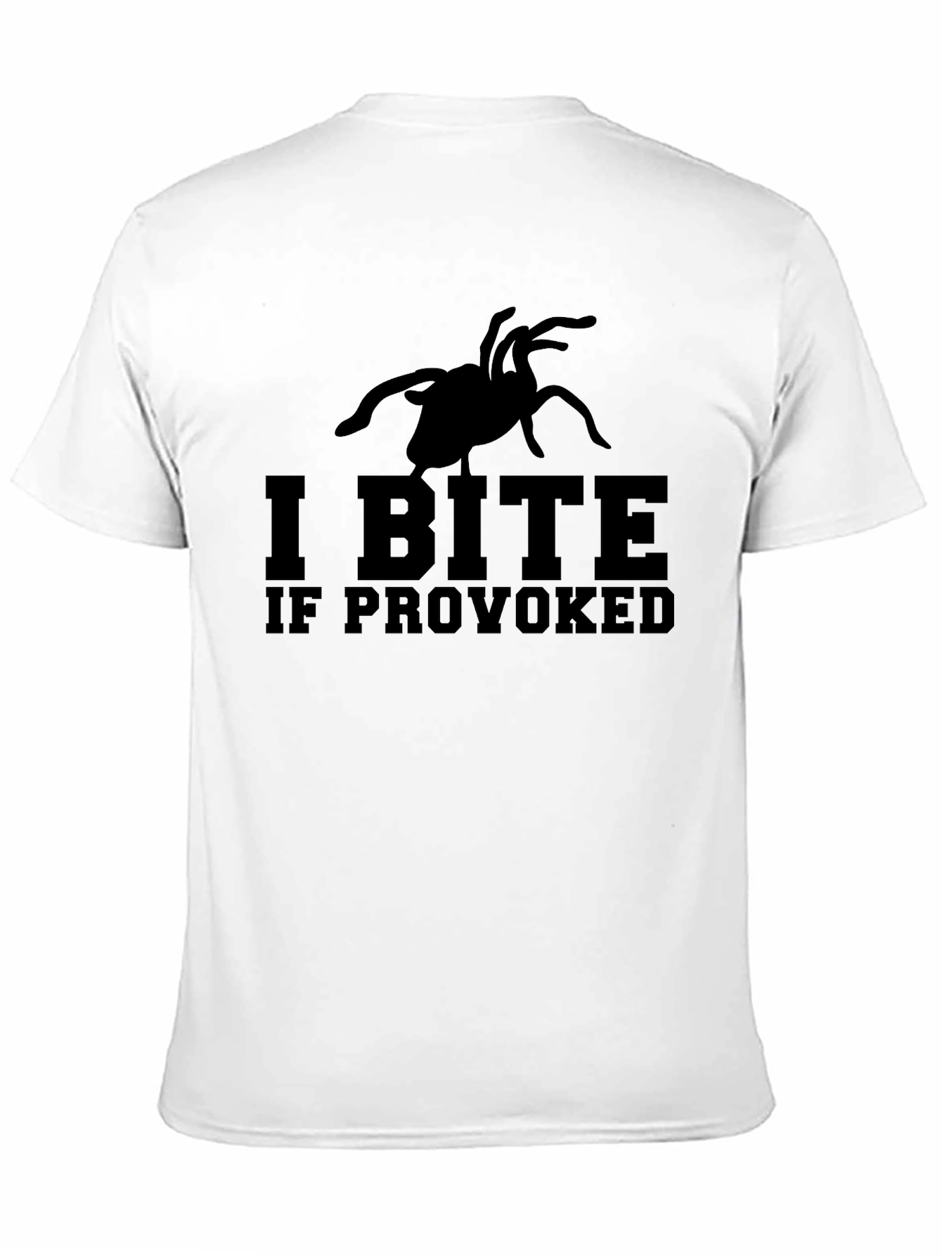 I Bite If Provoked Spider Graphic Black T-Shirt