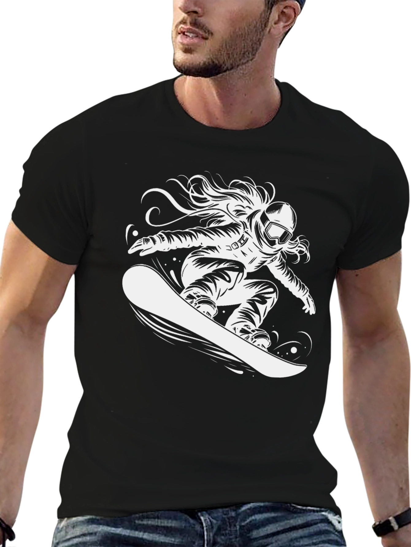 Snowboarder Graphic T-Shirt - Black