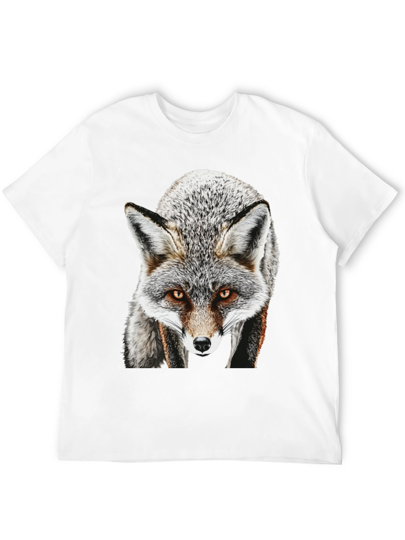 Fox Graphic T-Shirt - Mens Black Crew Neck Tee