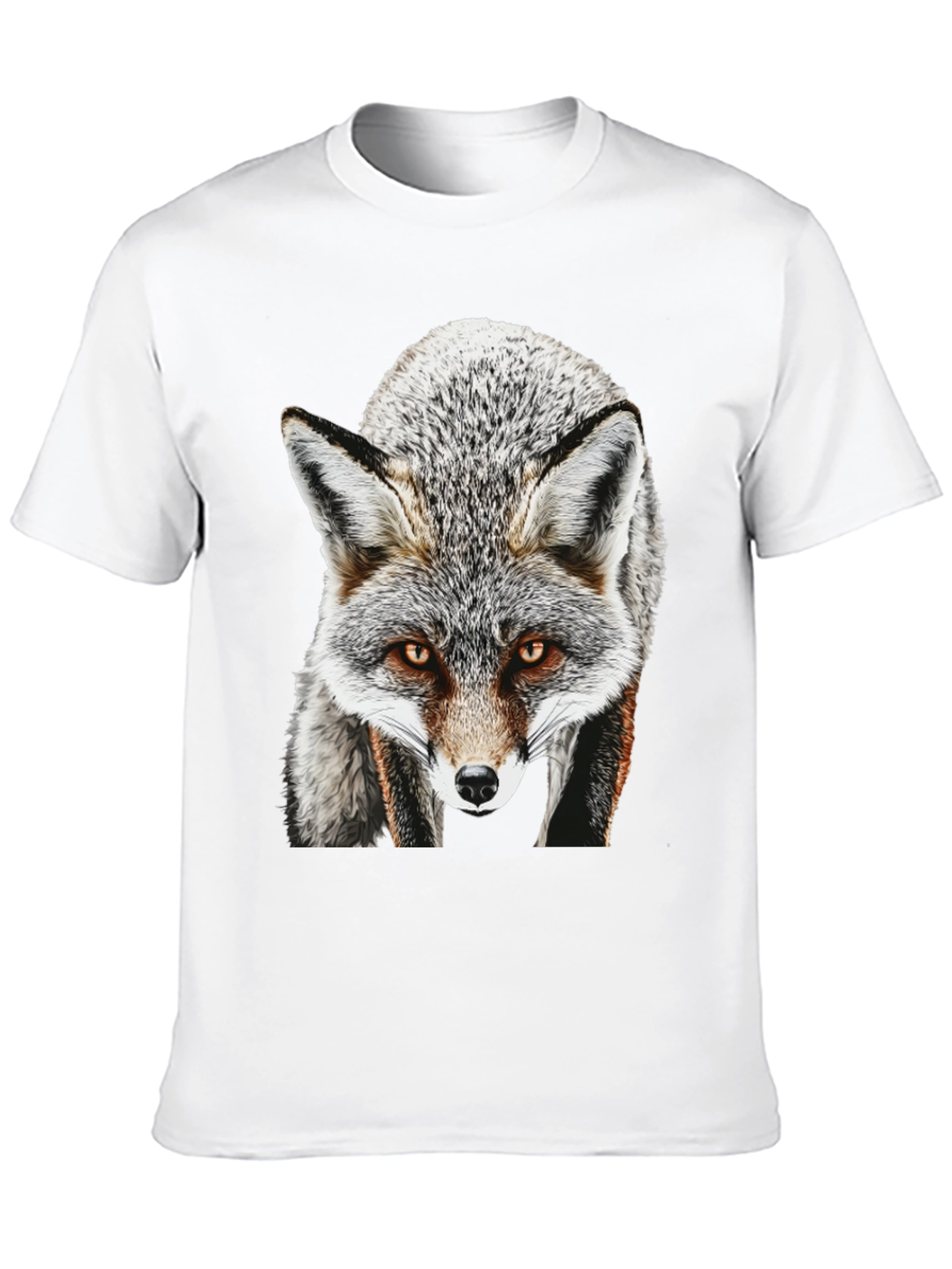 Fox Graphic T-Shirt - Mens Black Crew Neck Tee