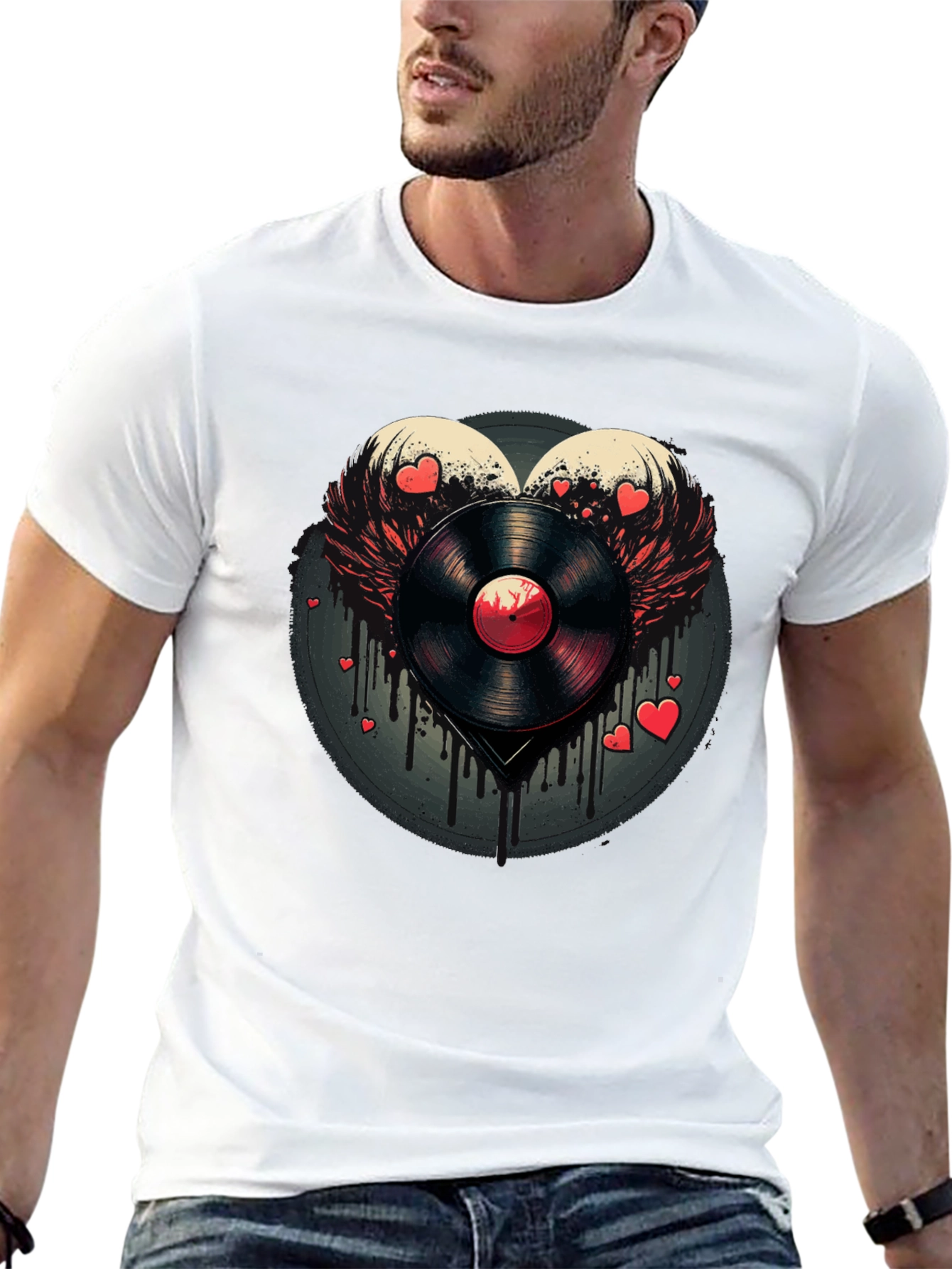 Heart Vinyl Record Graphic Tee