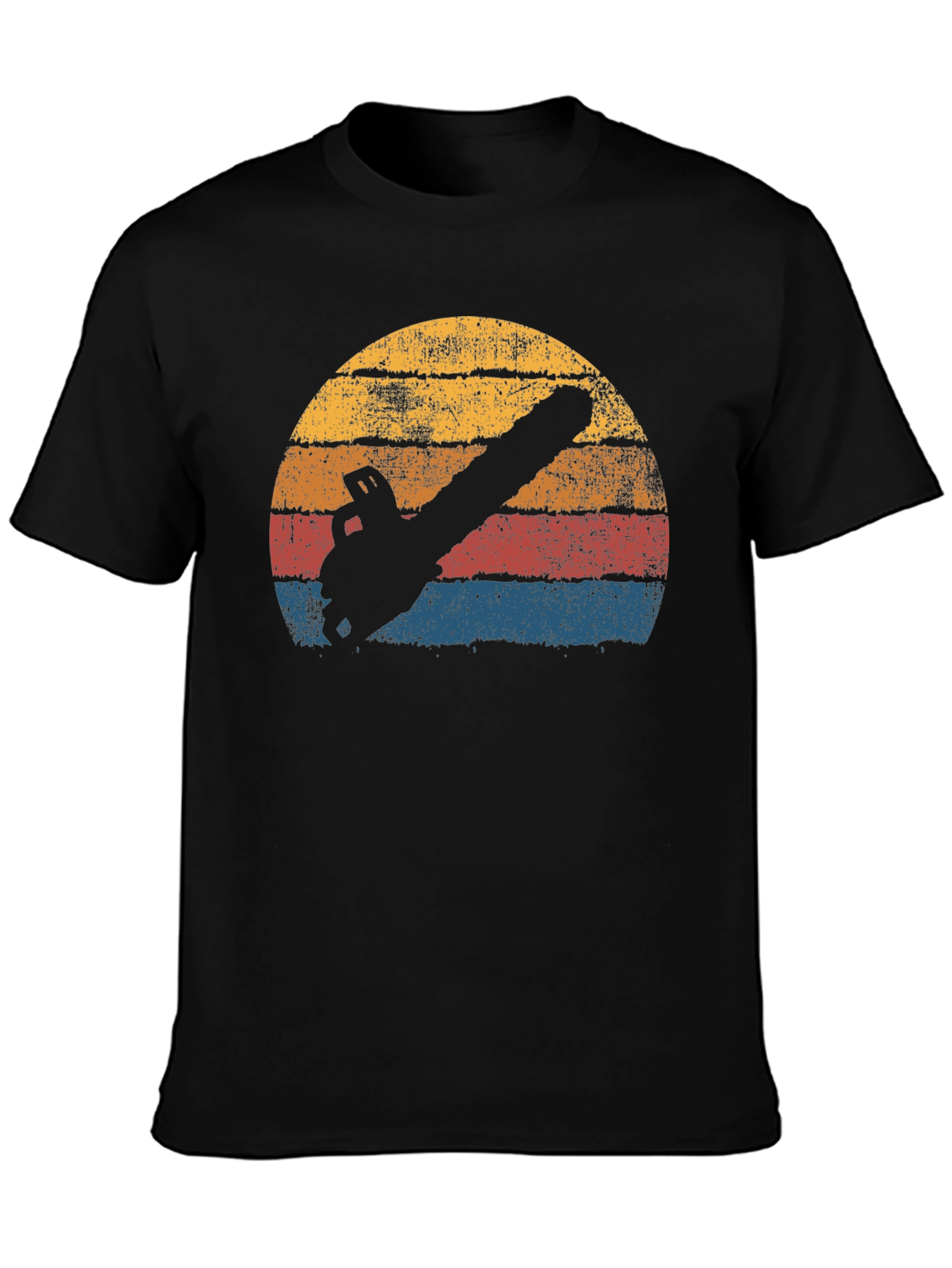 Retro Chainsaw T-Shirt - Black Graphic Tee