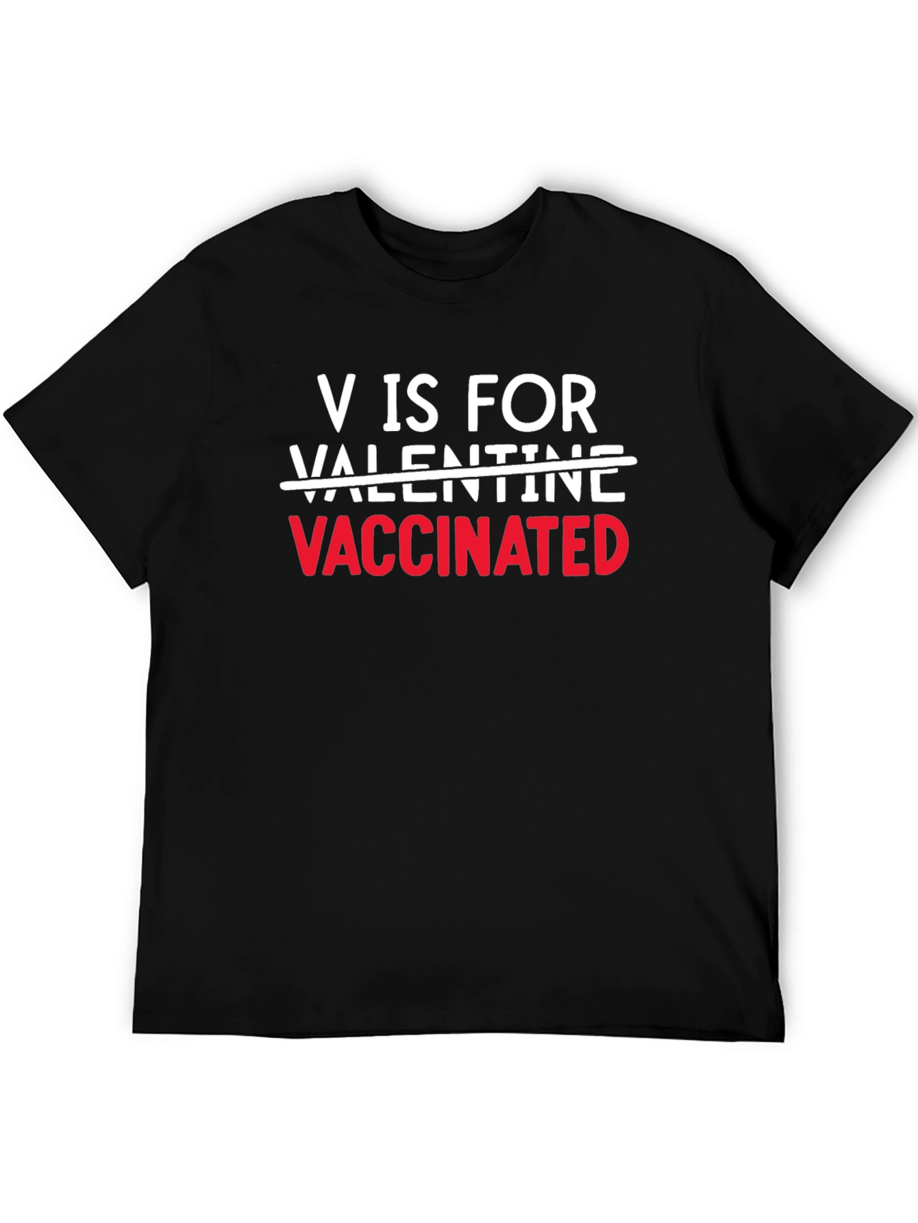 Vaccinated Valentine Black T-Shirt