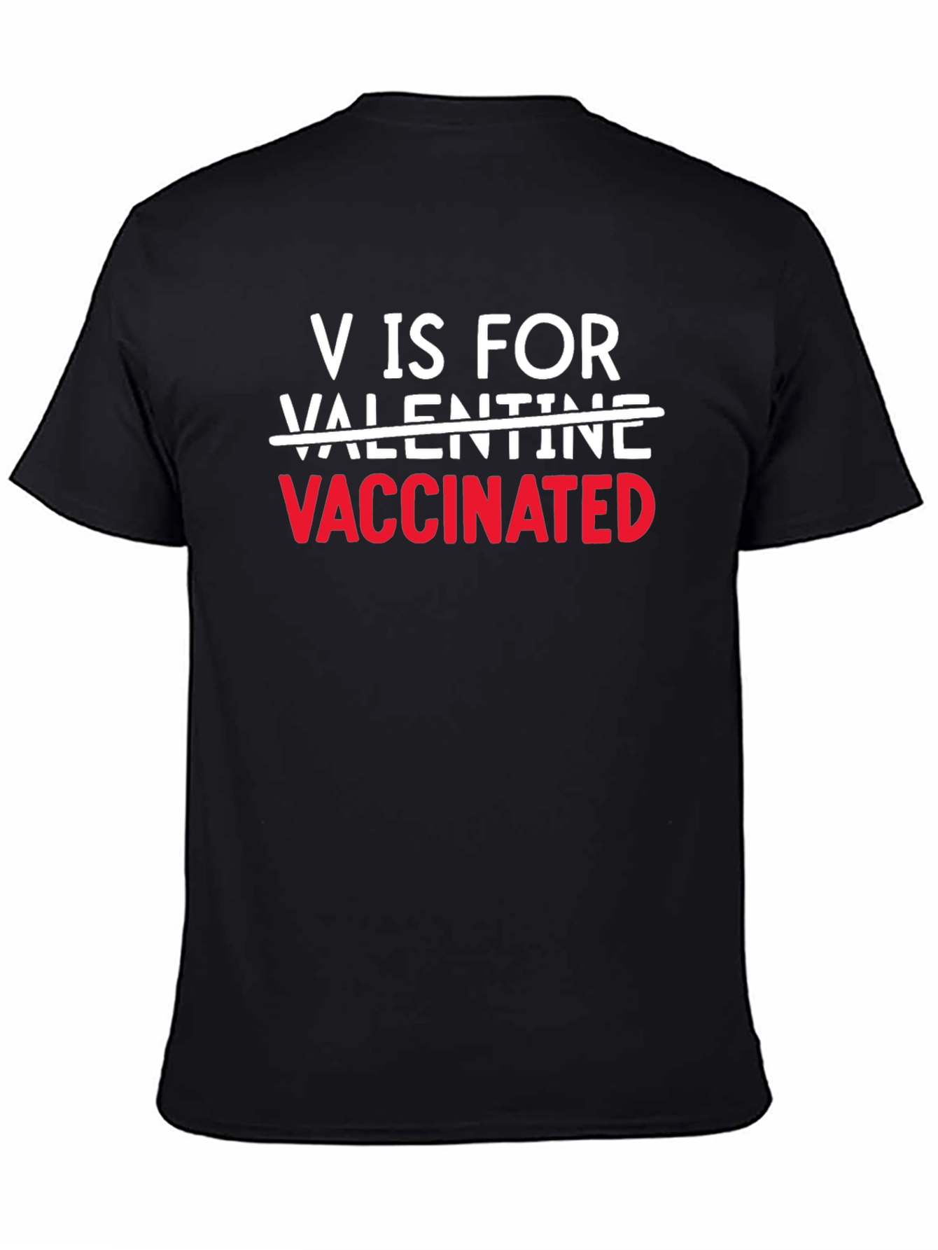 Vaccinated Valentine Black T-Shirt