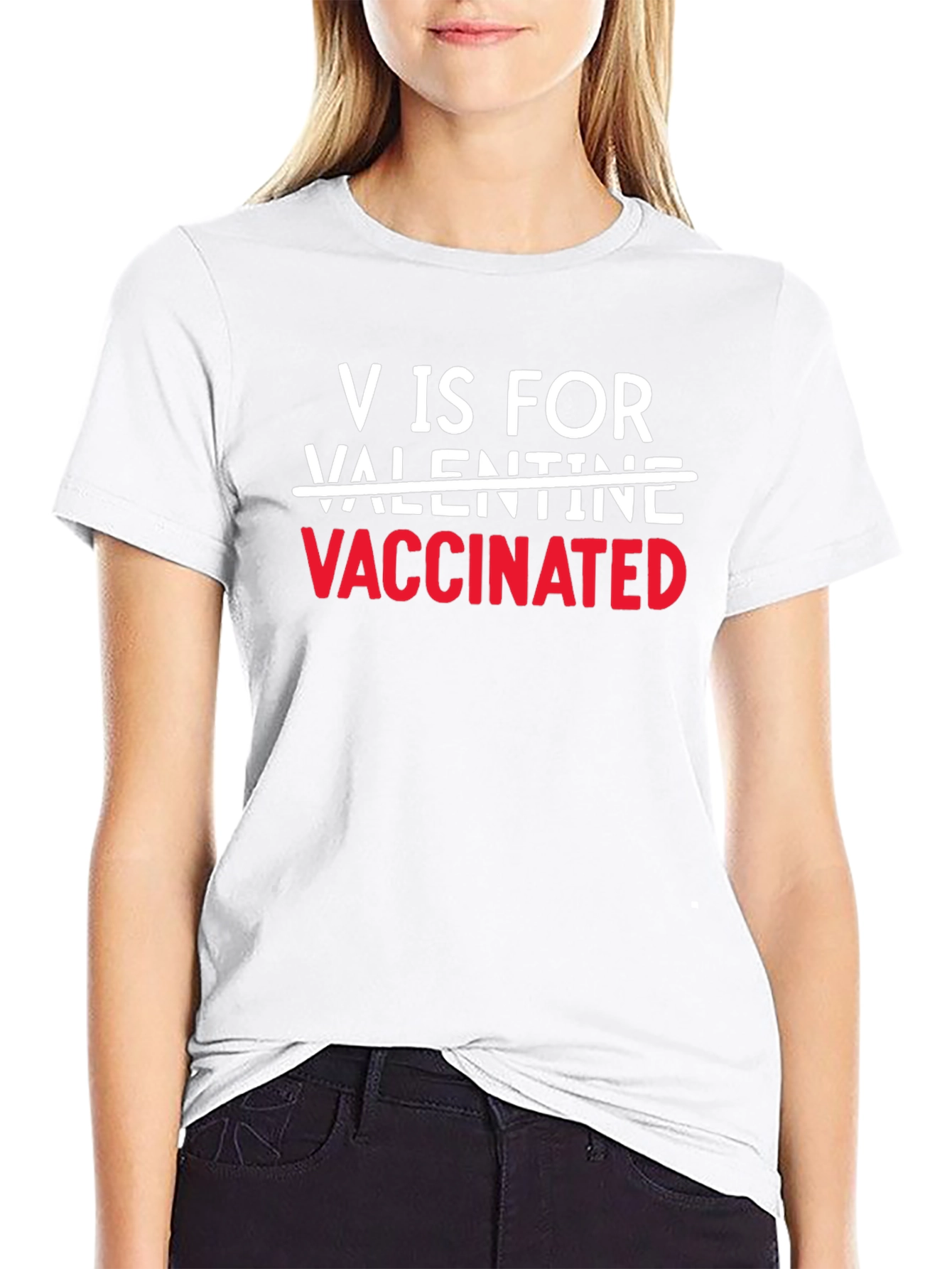 Vaccinated Valentine Black T-Shirt