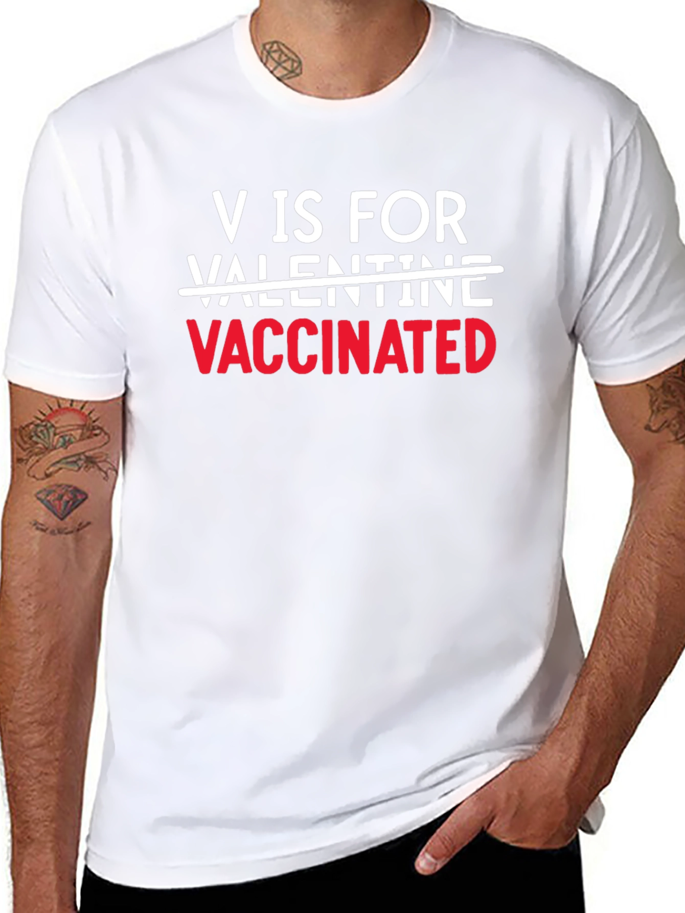 Vaccinated Valentine Black T-Shirt