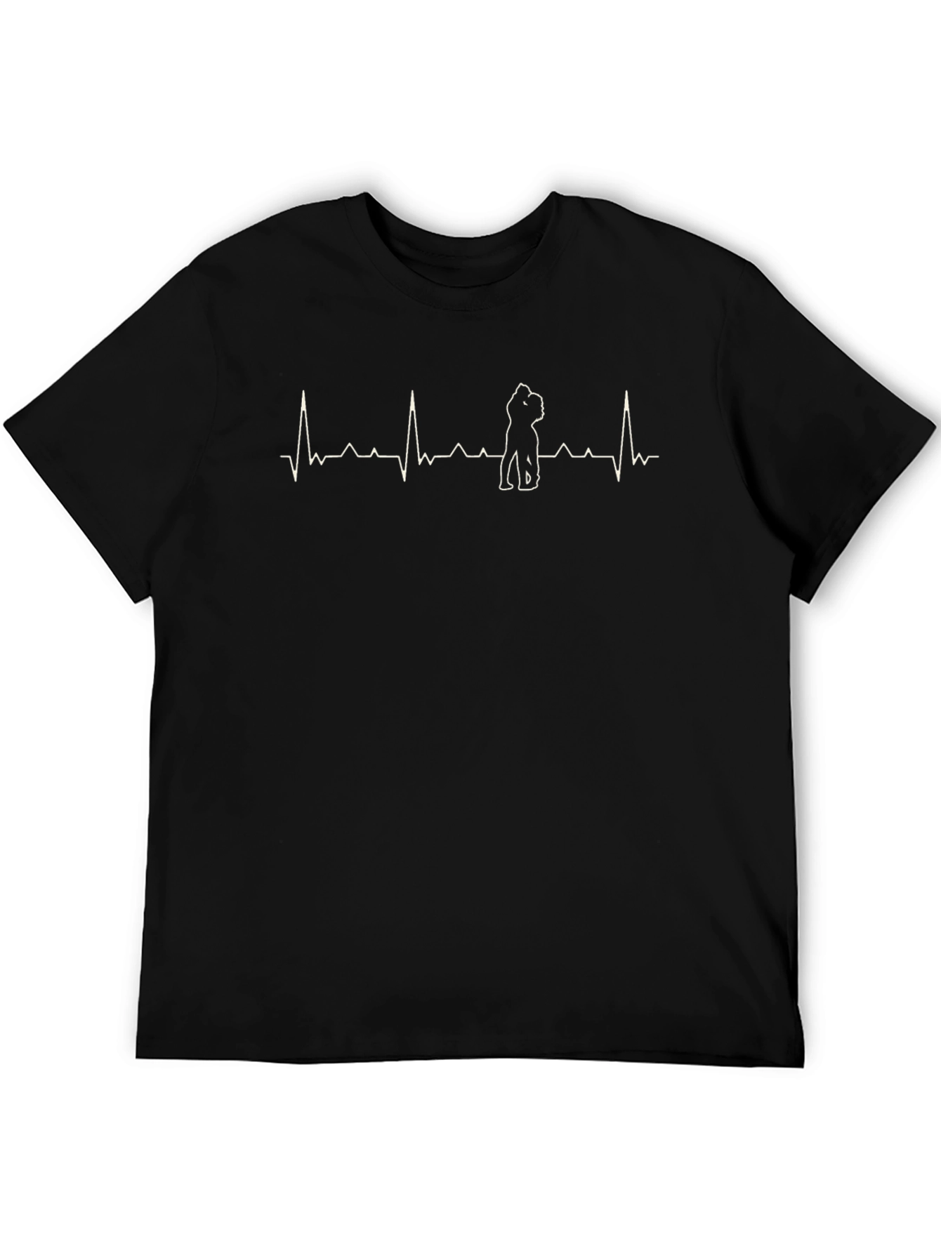 Heartbeat Boxer Dog T-Shirt Black