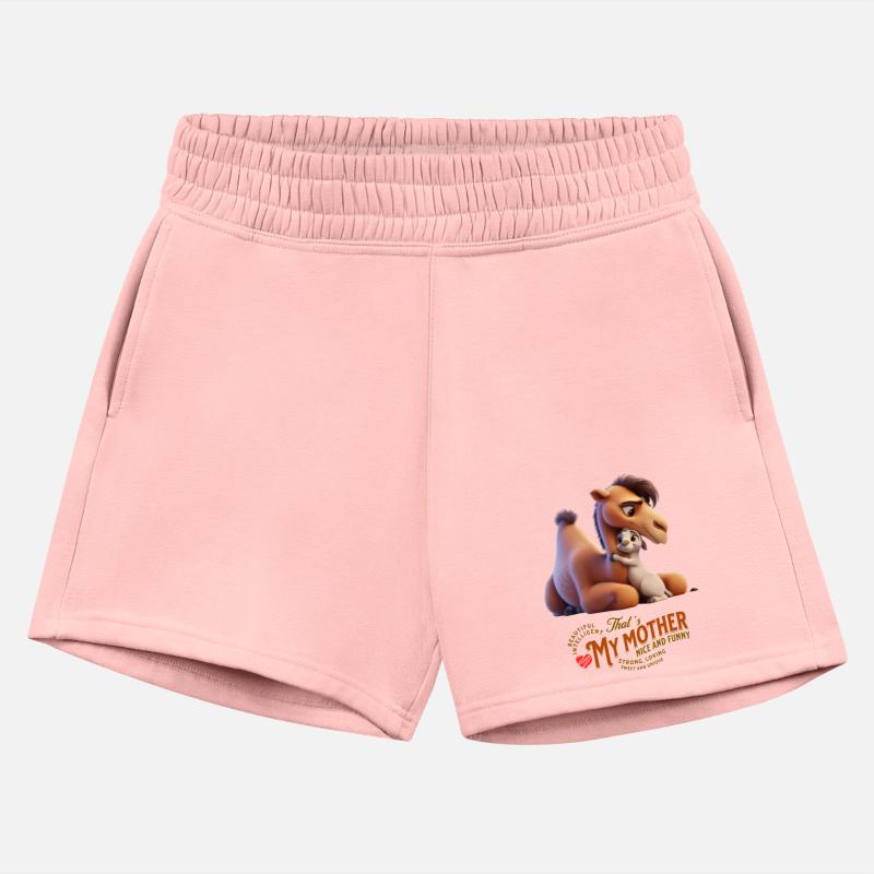 camel mom next to her little son