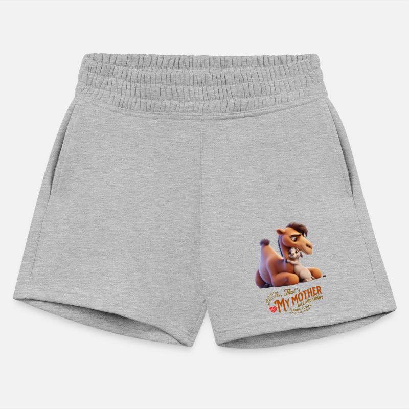 camel mom next to her little son