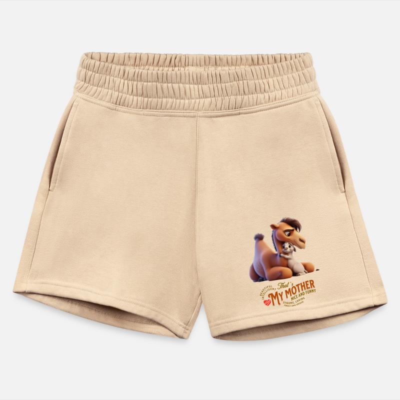 camel mom next to her little son