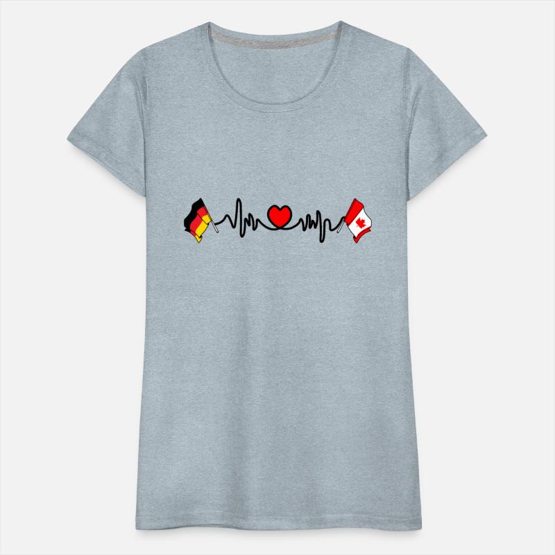 Cardio heart with flag Germany and flag Canada