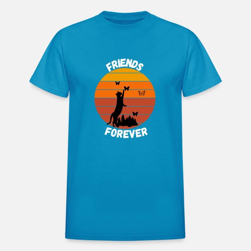 Cat sunset - funny cat friends forever