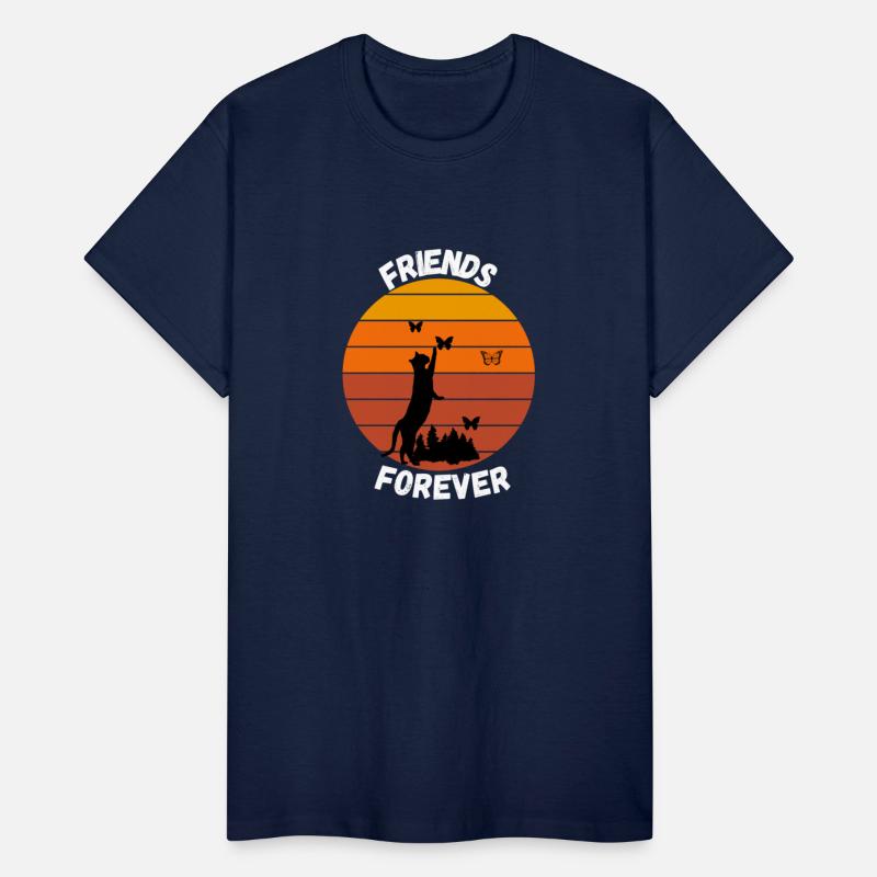 Cat sunset - funny cat friends forever