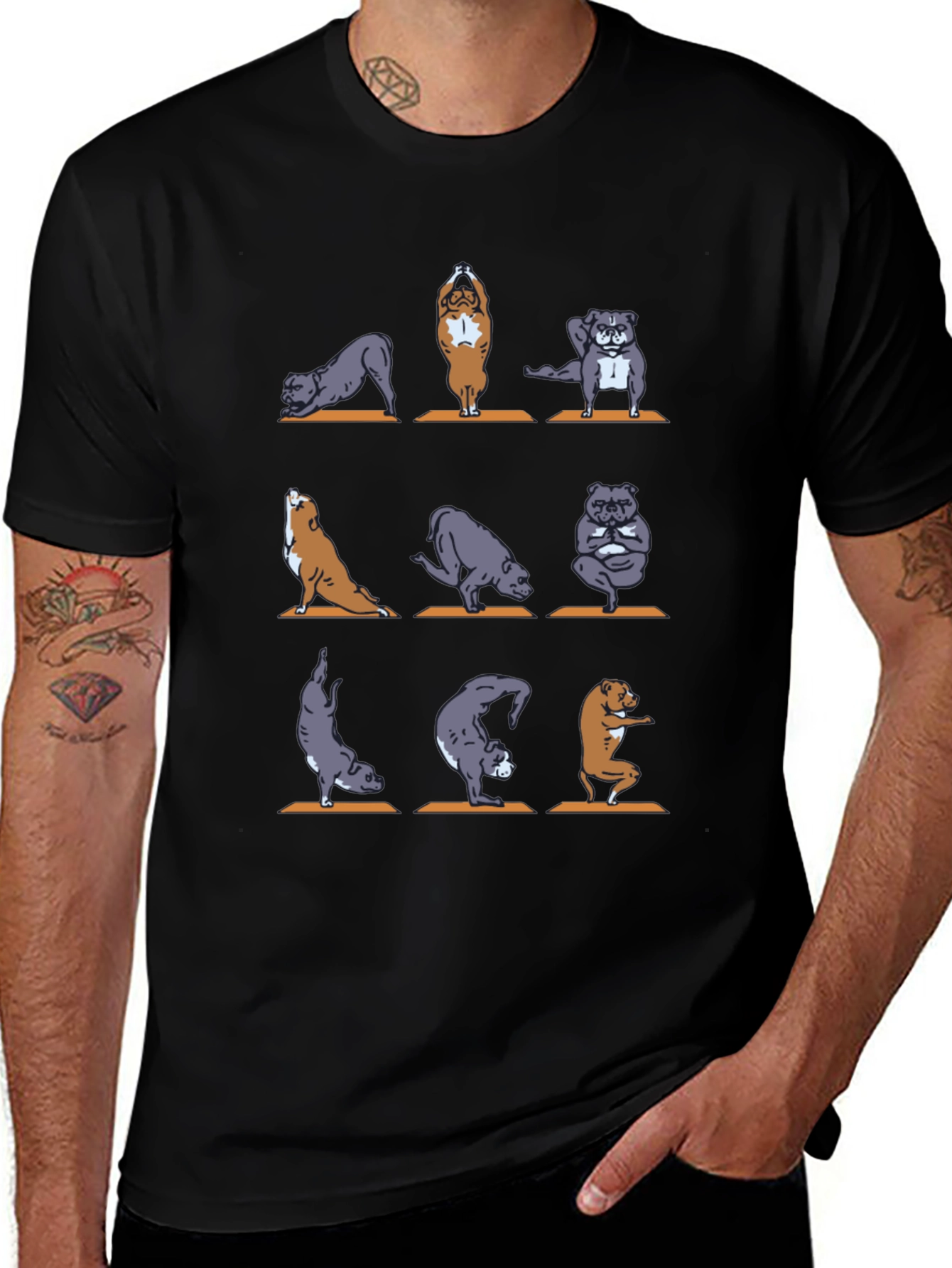 Yoga Dogs Graphic T-Shirt - Unisex