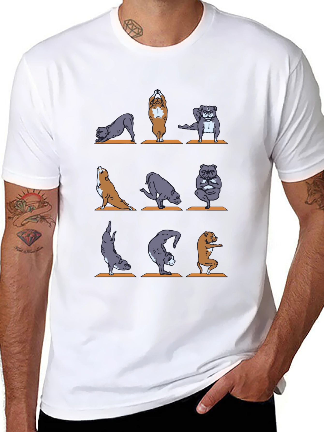 Yoga Dogs Graphic T-Shirt - Unisex