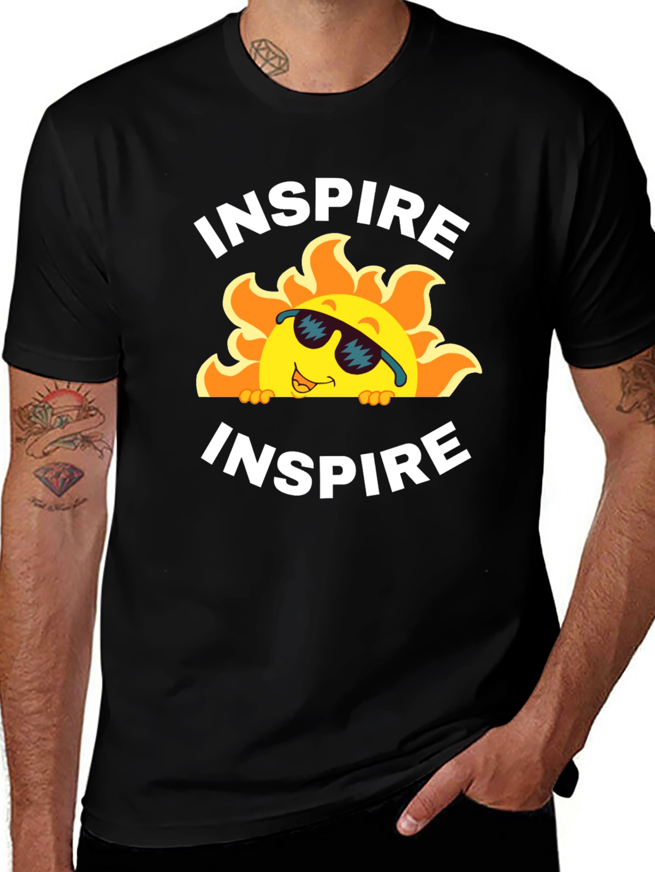 Inspire T-Shirt - Cool Cartoon Sun Graphic Tee