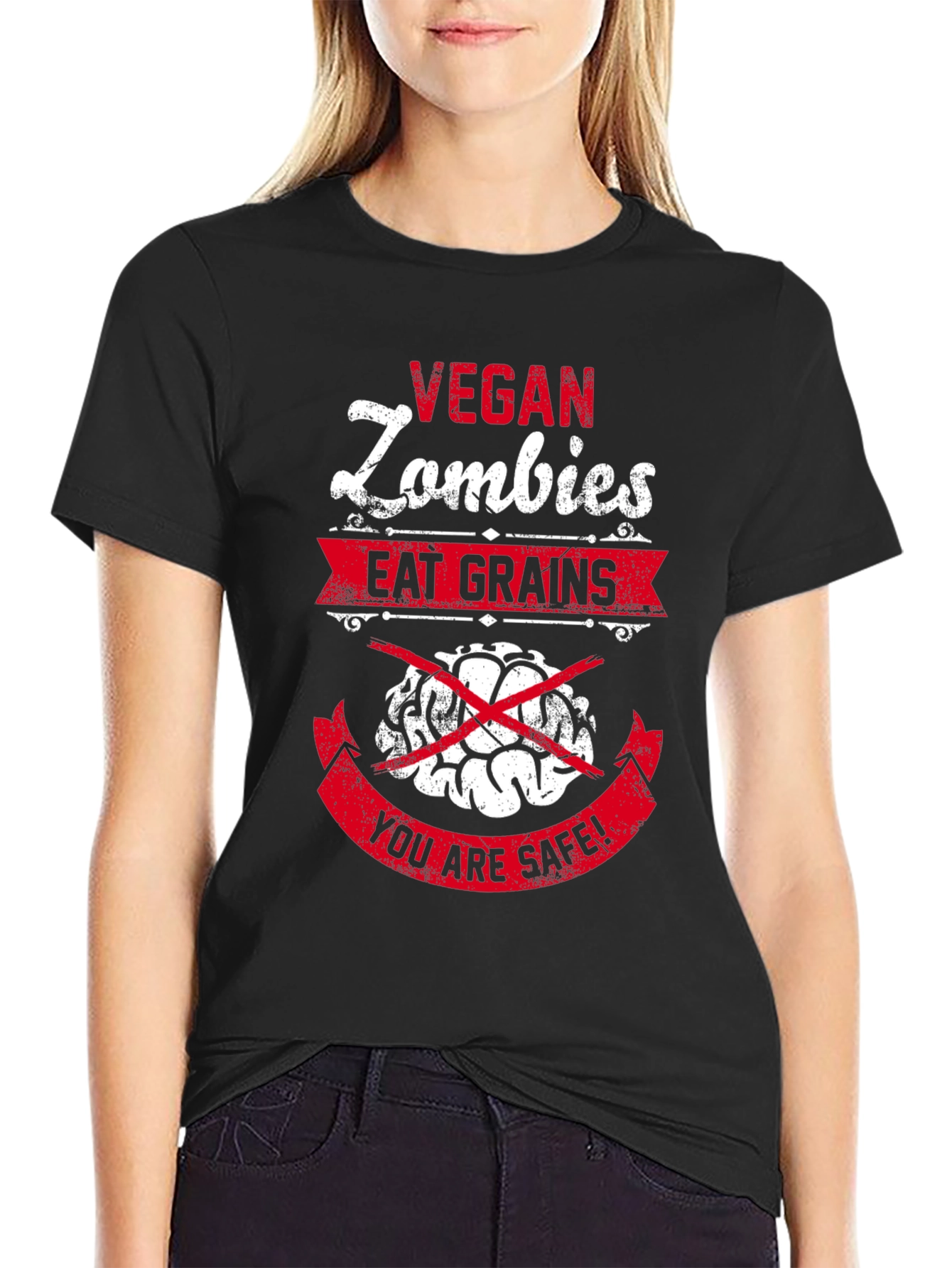 Vegan Zombie T-Shirt - Brains Beware!