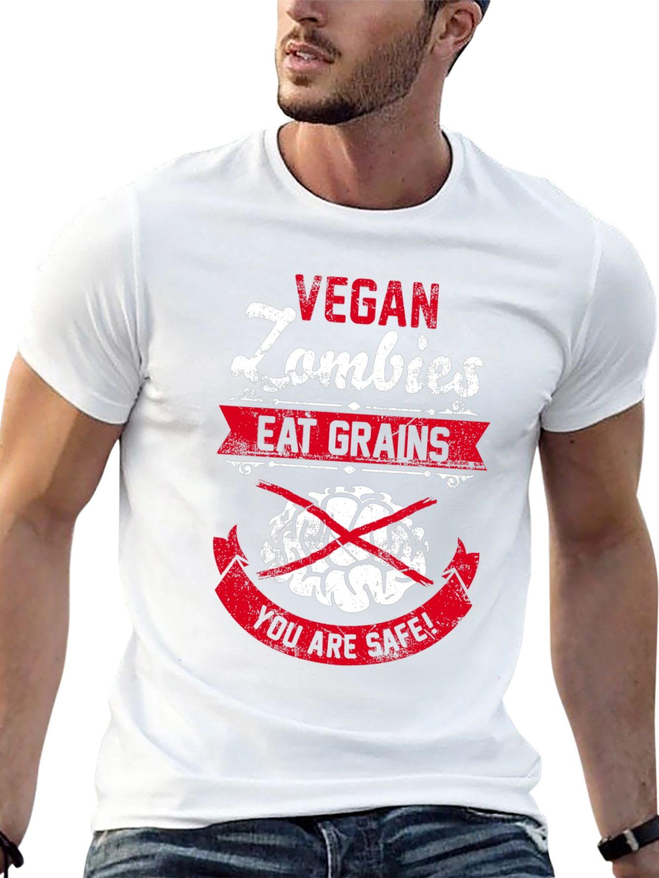 Vegan Zombie T-Shirt - Brains Beware!