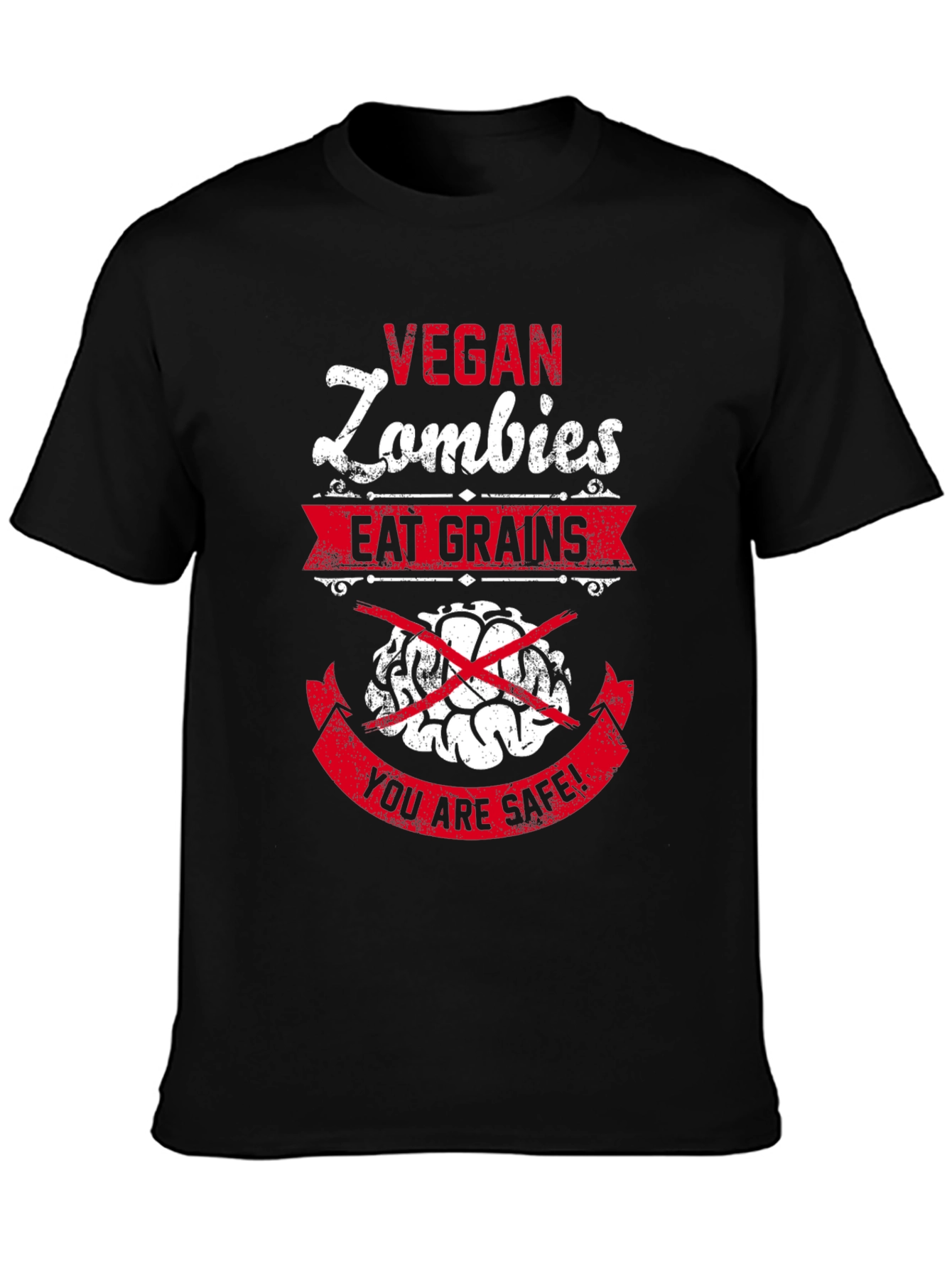 Vegan Zombie T-Shirt - Brains Beware!