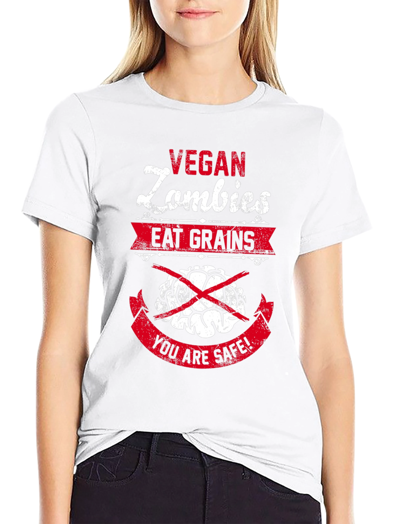 Vegan Zombie T-Shirt - Brains Beware!