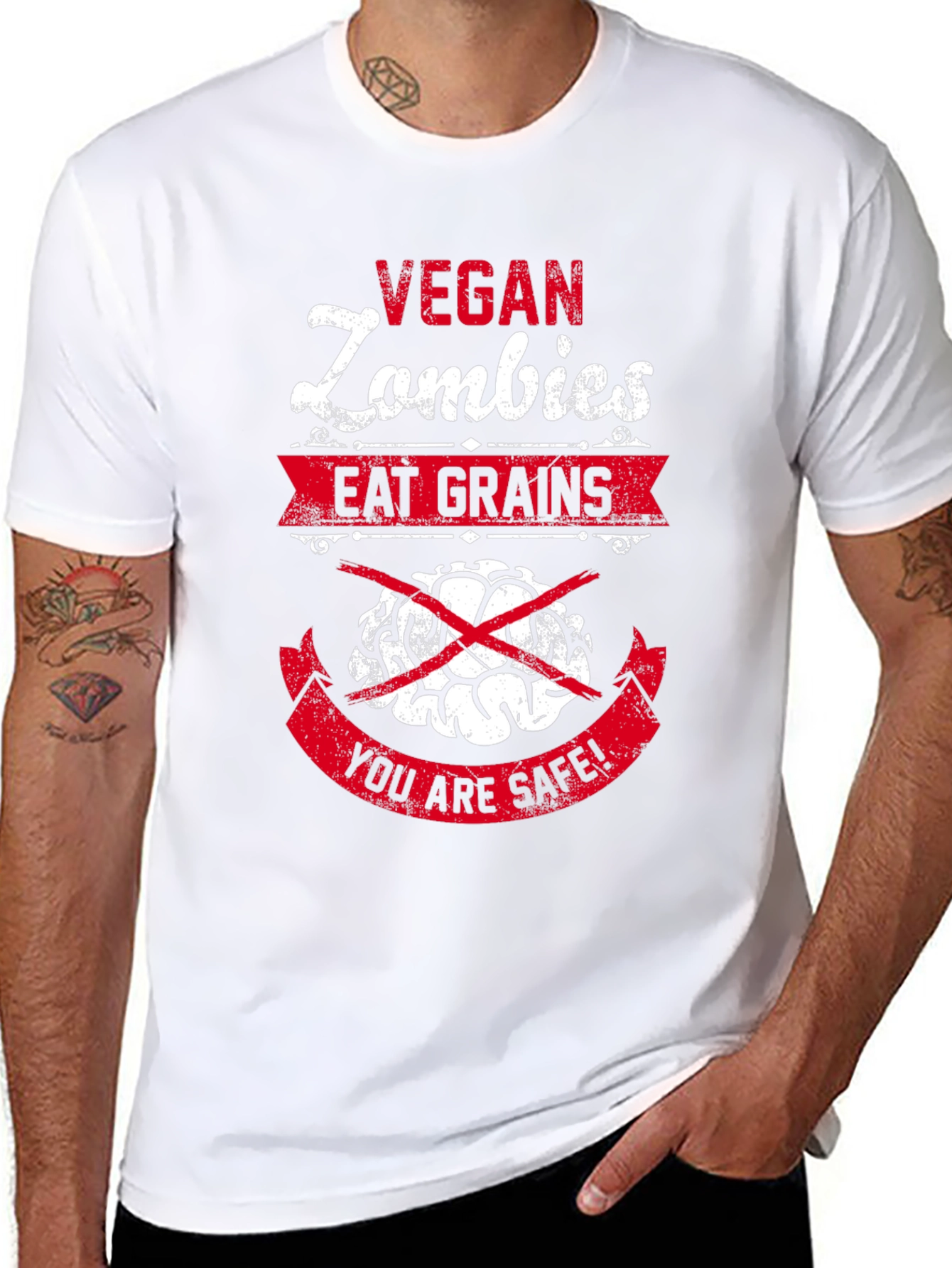 Vegan Zombie T-Shirt - Brains Beware!