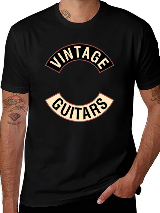 Vintage Guitars Graphic Tee - Black T-Shirt