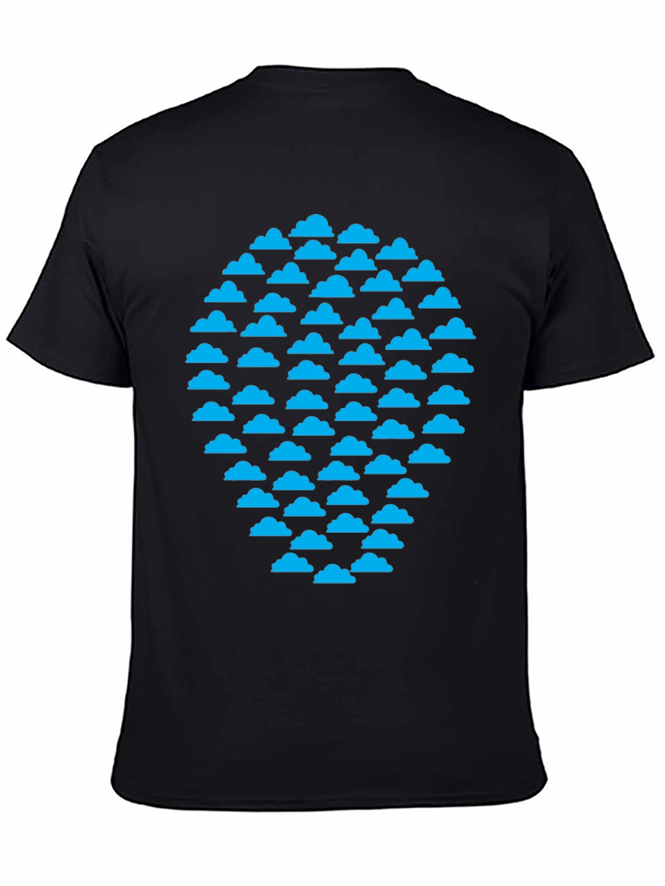 Cloud Pattern Black T-Shirt