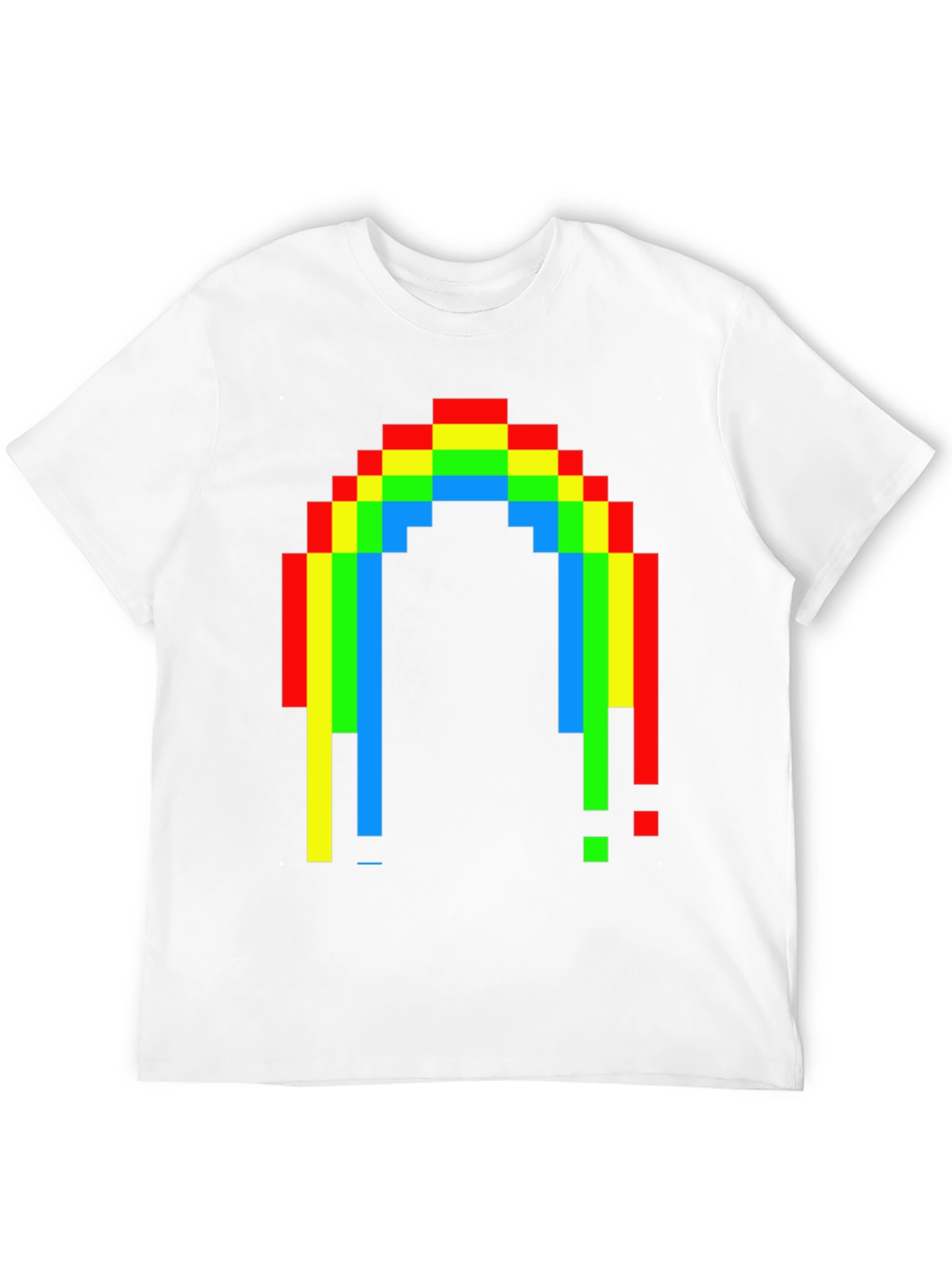Pixel Rainbow Graphic Tee - Black Cotton Blend