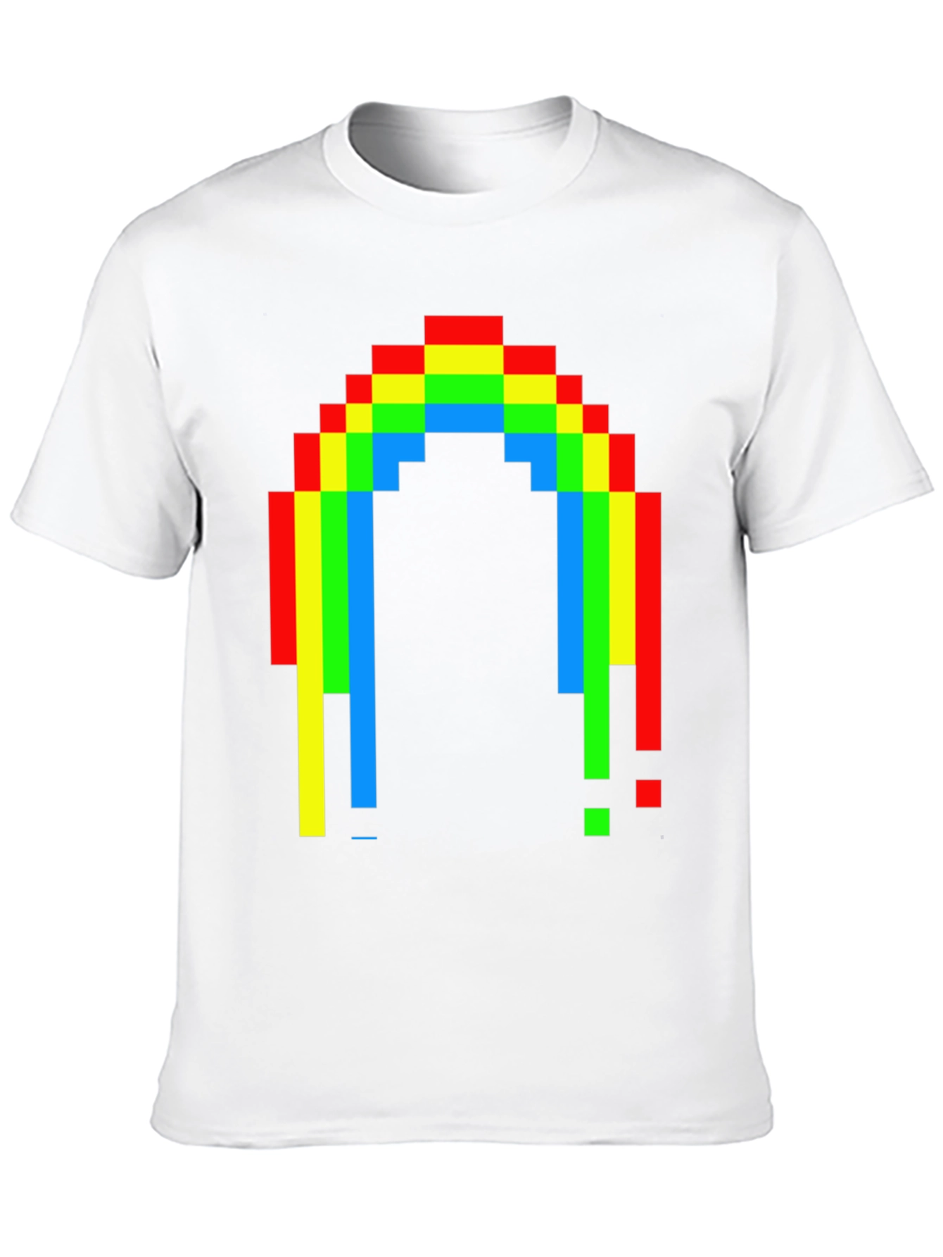 Pixel Rainbow Graphic Tee - Black Cotton Blend