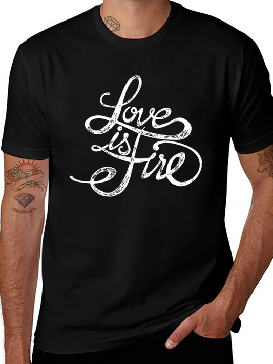 Love is Fire Graphic Tee - Black Short Sleeve Shirt
