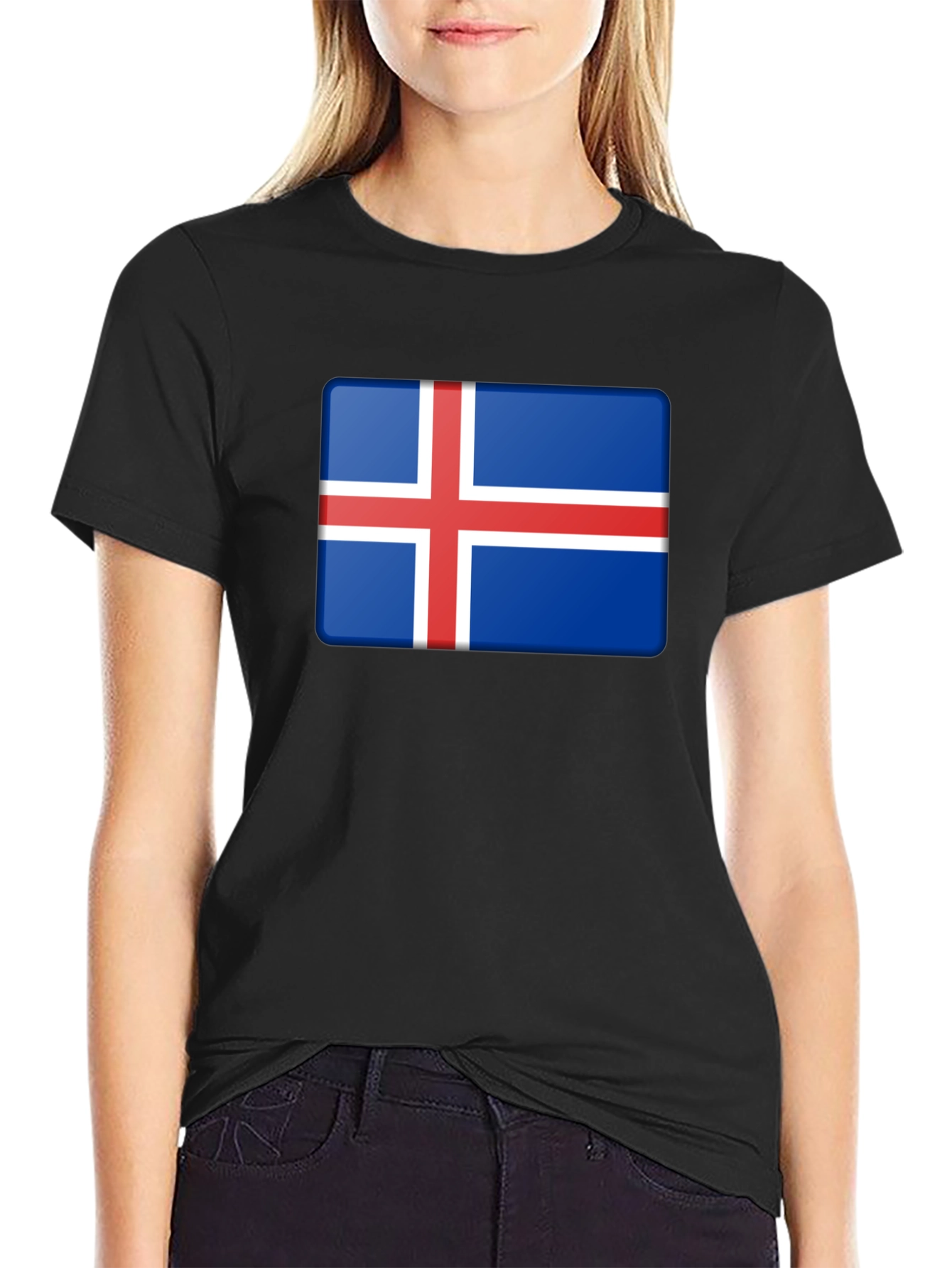 Iceland Flag Graphic Tee - Black