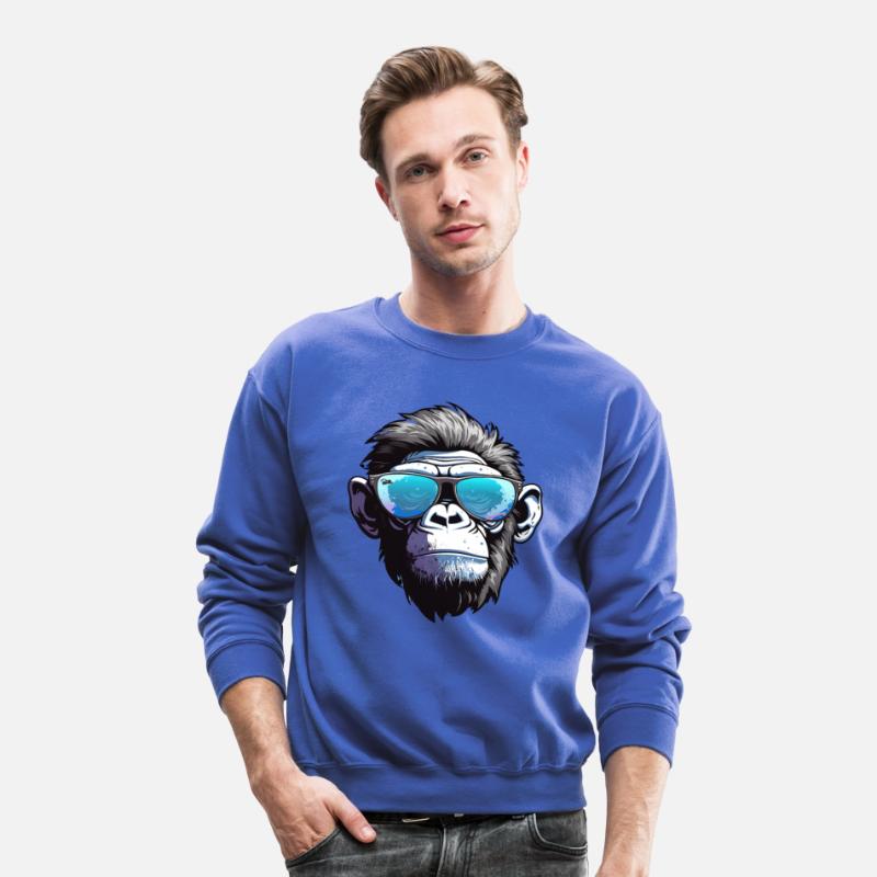 Chic Chimp: Elegance in Blue Shades