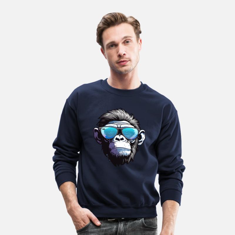 Chic Chimp: Elegance in Blue Shades